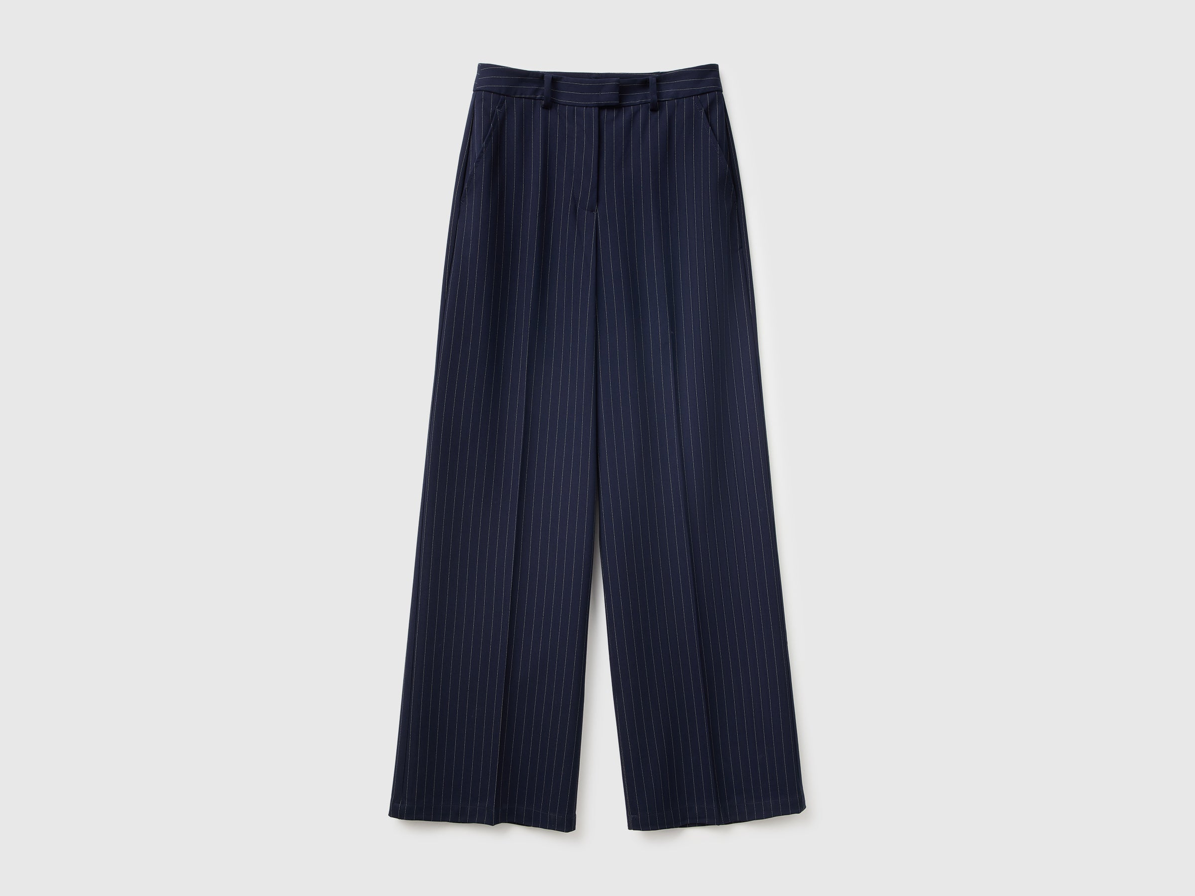United Colors of Benetton pantaloni gessati viscosa tasche donna