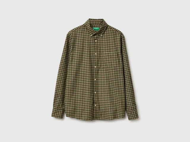 United Colors of Benetton camicia flanella quadri cotone bio M