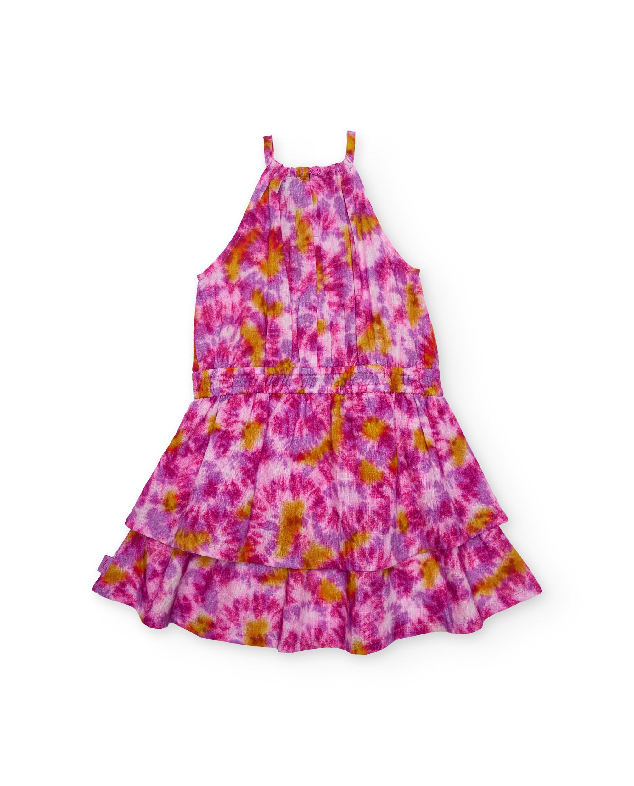 TucTuc Vestiti Vestito Bimba Fucsia Tie-Dye Volant