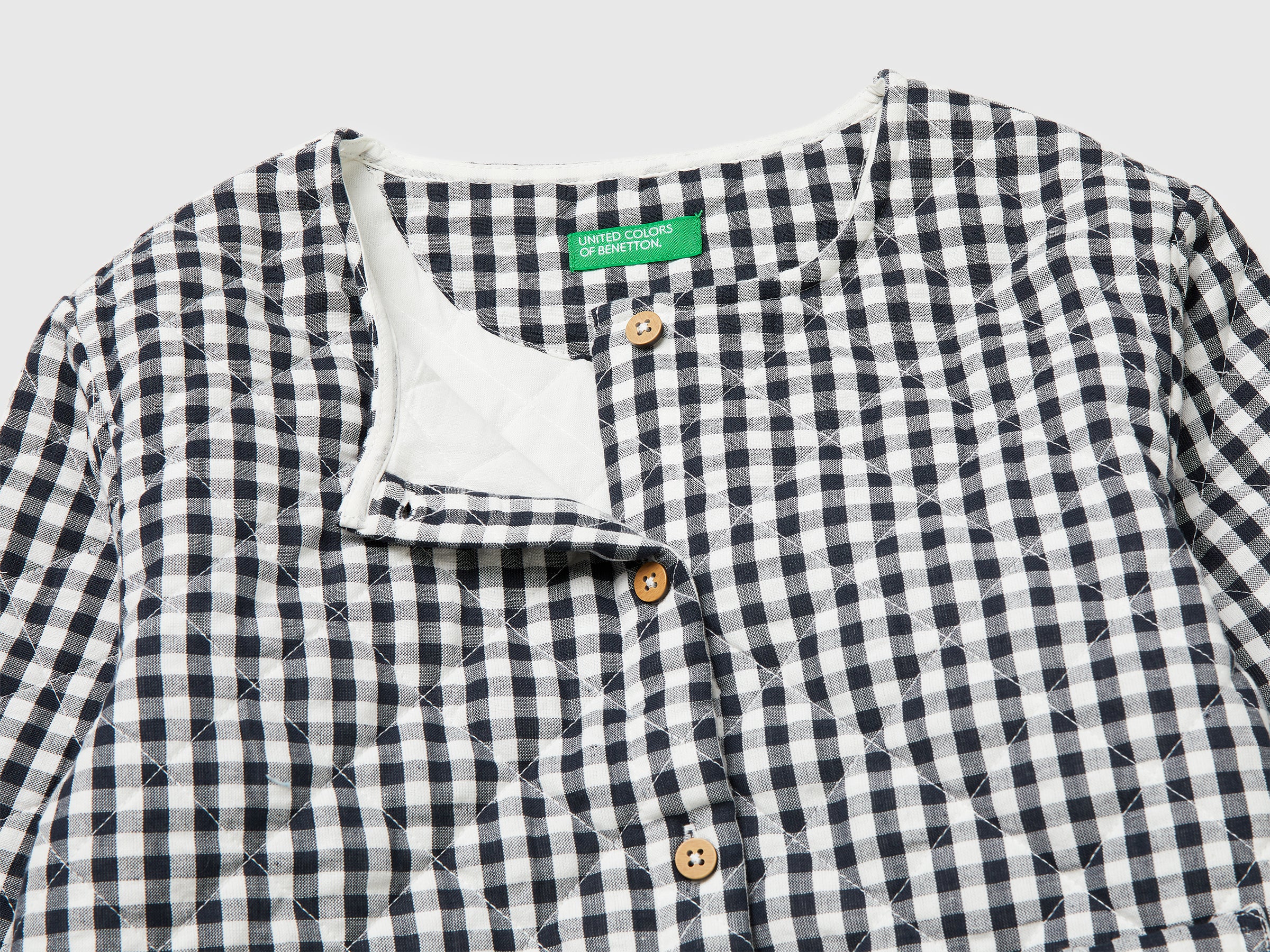 United Colors of Benetton giacca quadretti cotone imbottita 104