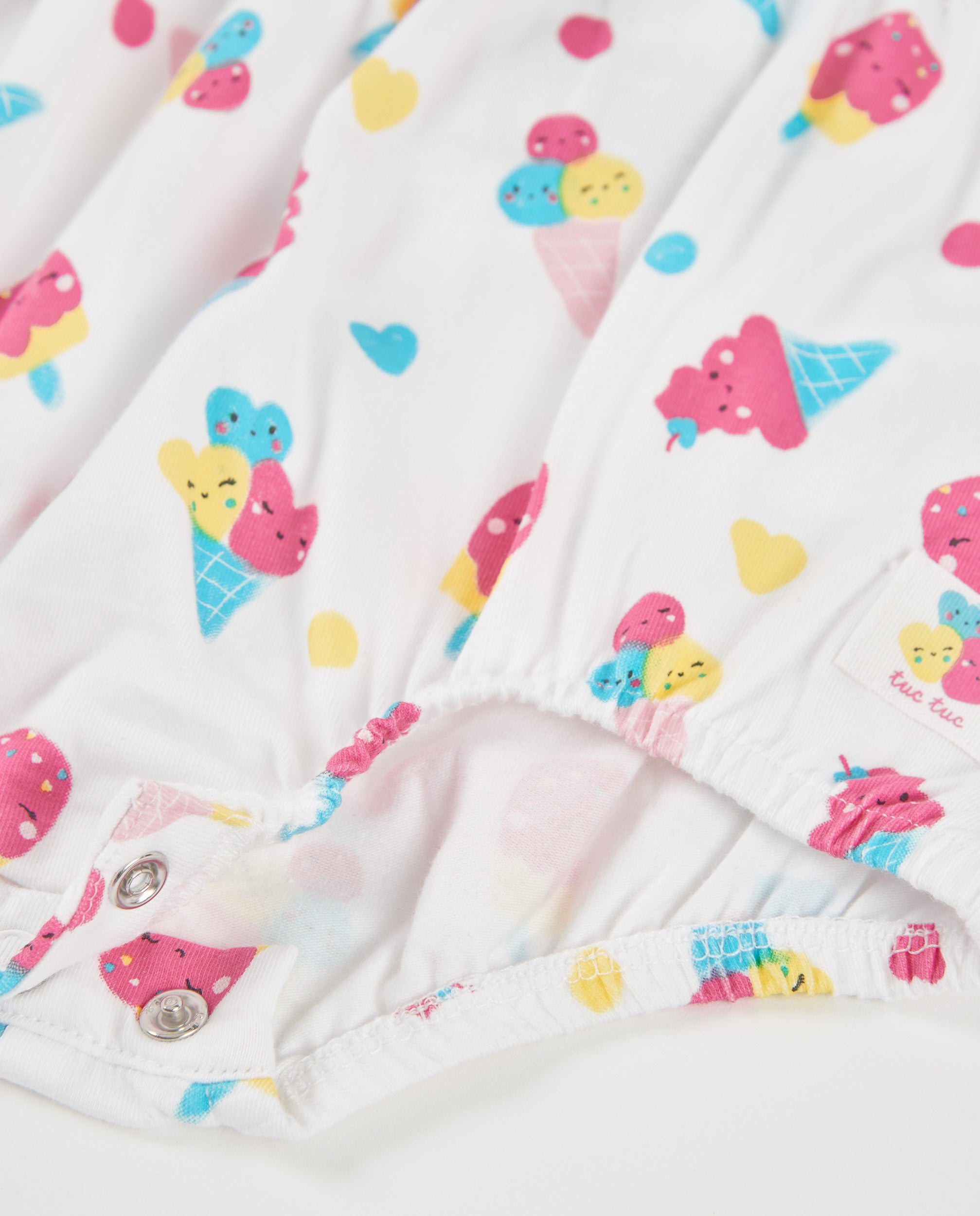 TucTuc Tutine Pagliaccetto gelati neonata bianco 3-6 mesi
