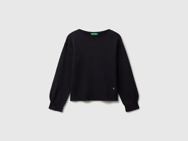 Benetton Maglione Viscosa Trecce Girocollo Taglia M