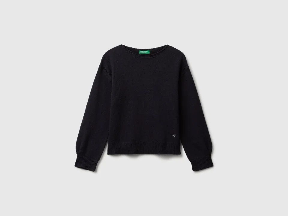 Benetton Maglione Viscosa Trecce Girocollo Taglia M