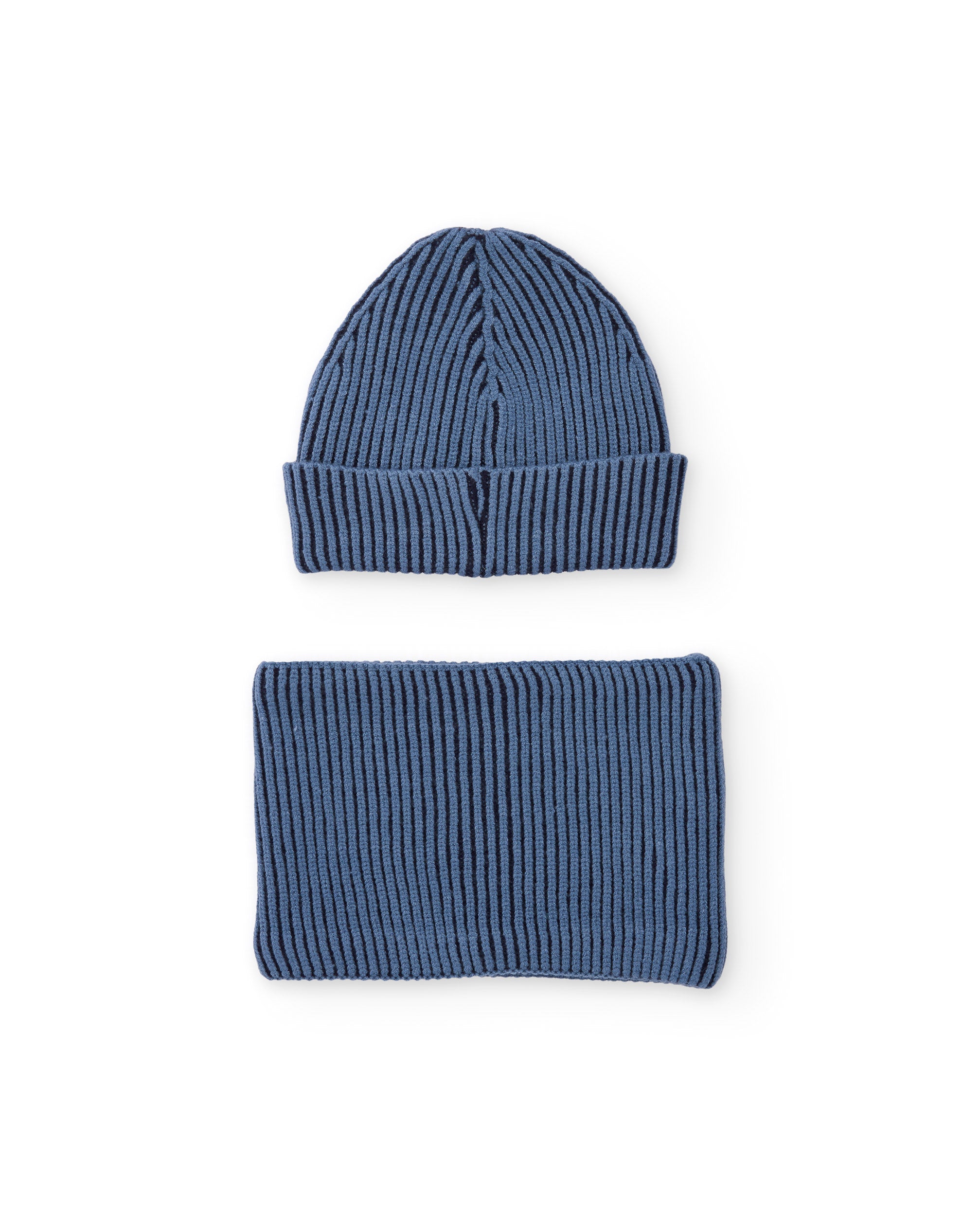 TucTuc Accessori Set Tricot Berretto Scaldacollo Blu M