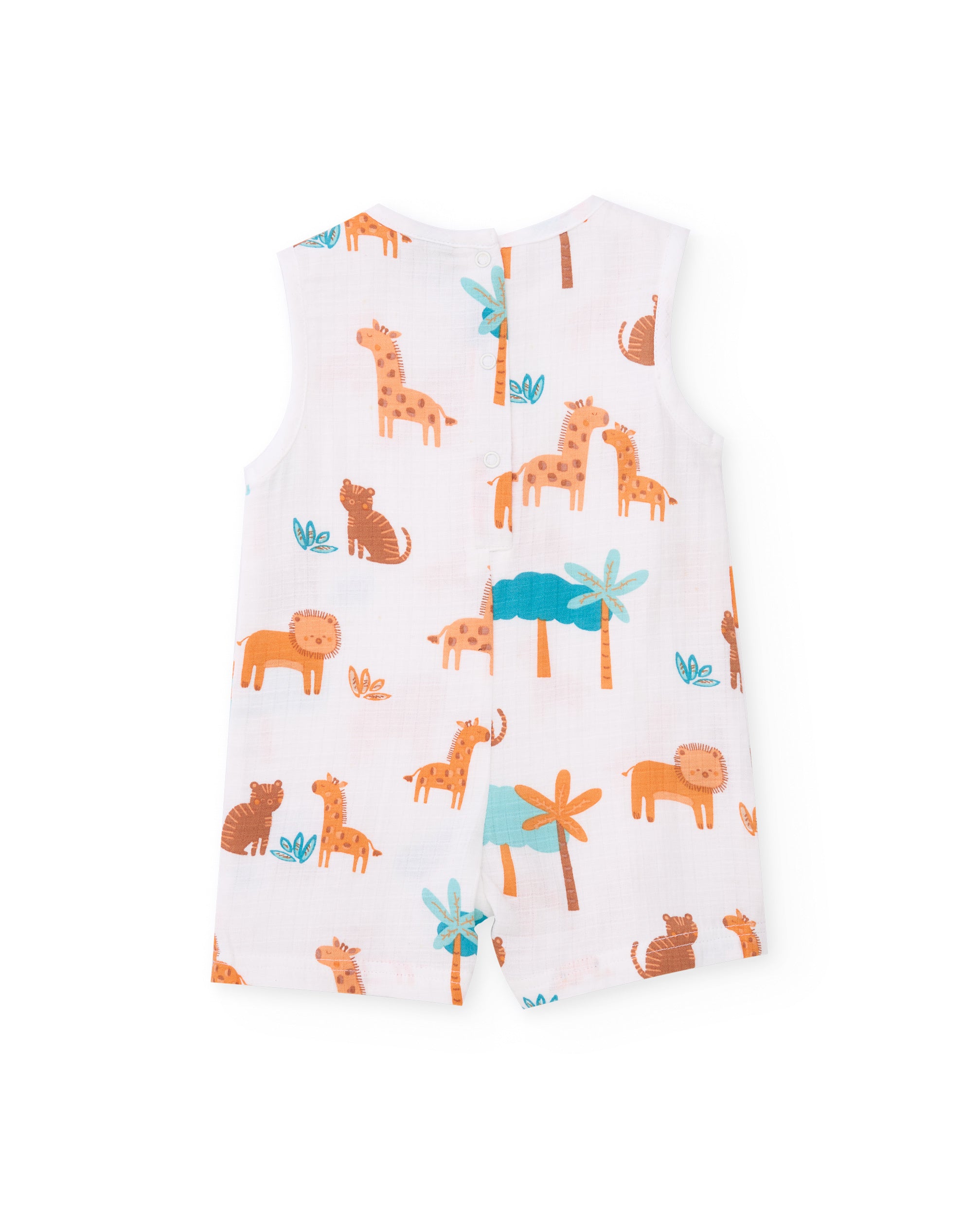TucTuc Tutine salopette maglia neonato bianco stampa animali