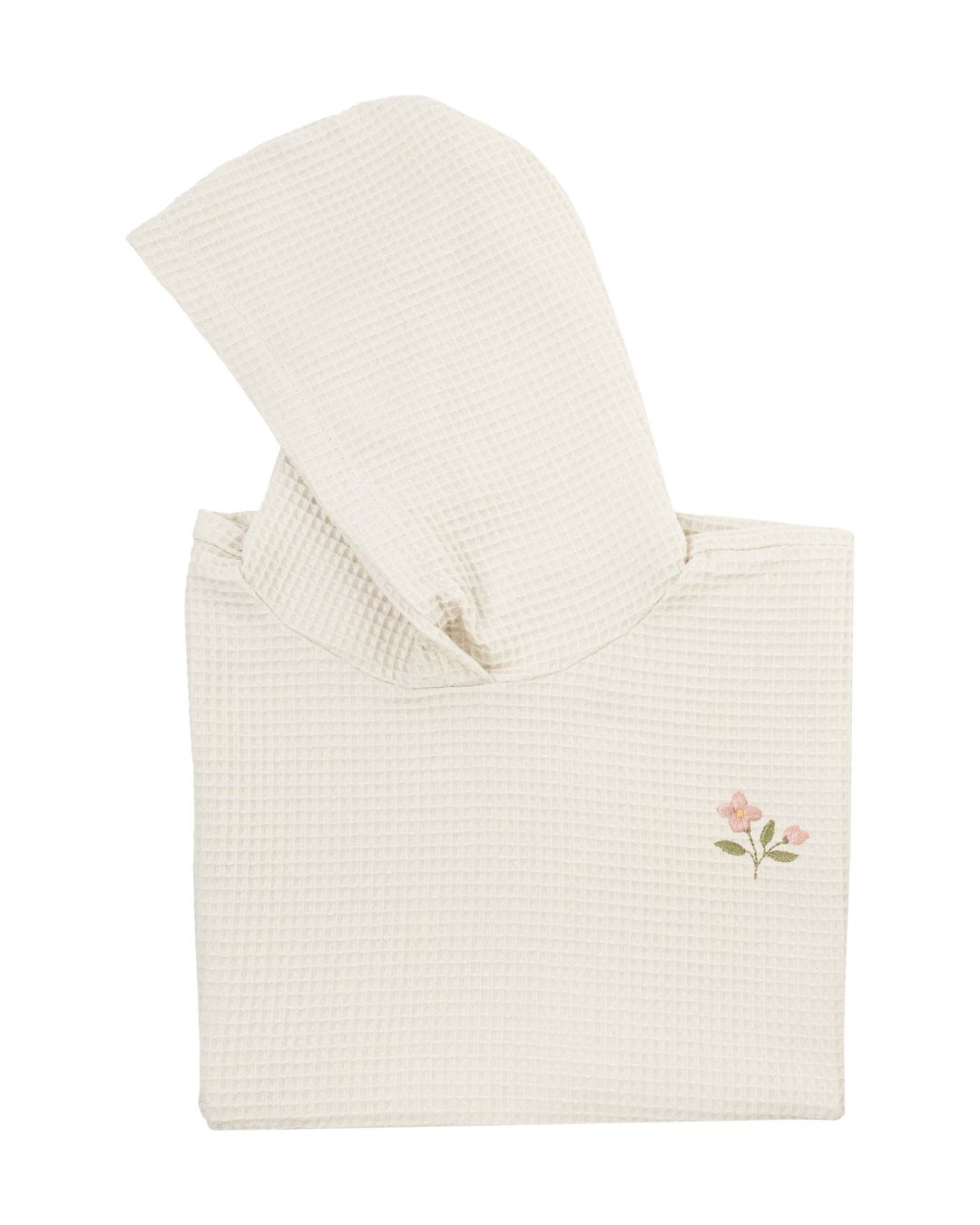 Woolly Organic Poncho Bimbo Cotone con Cappuccio 70x60