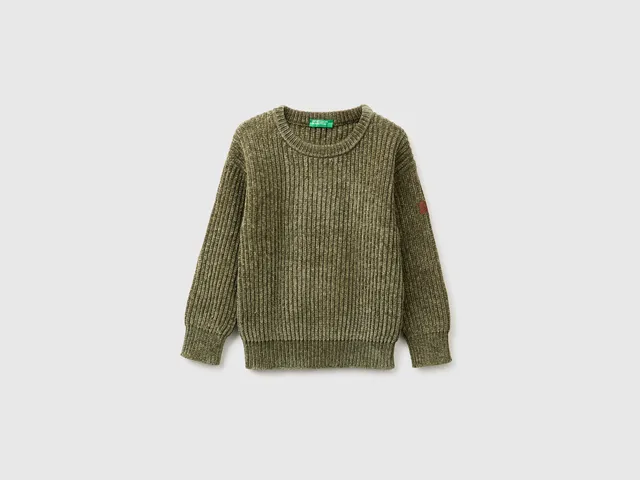 United Colors of Benetton Chenille crew neck maglione ciniglia bimbo 104