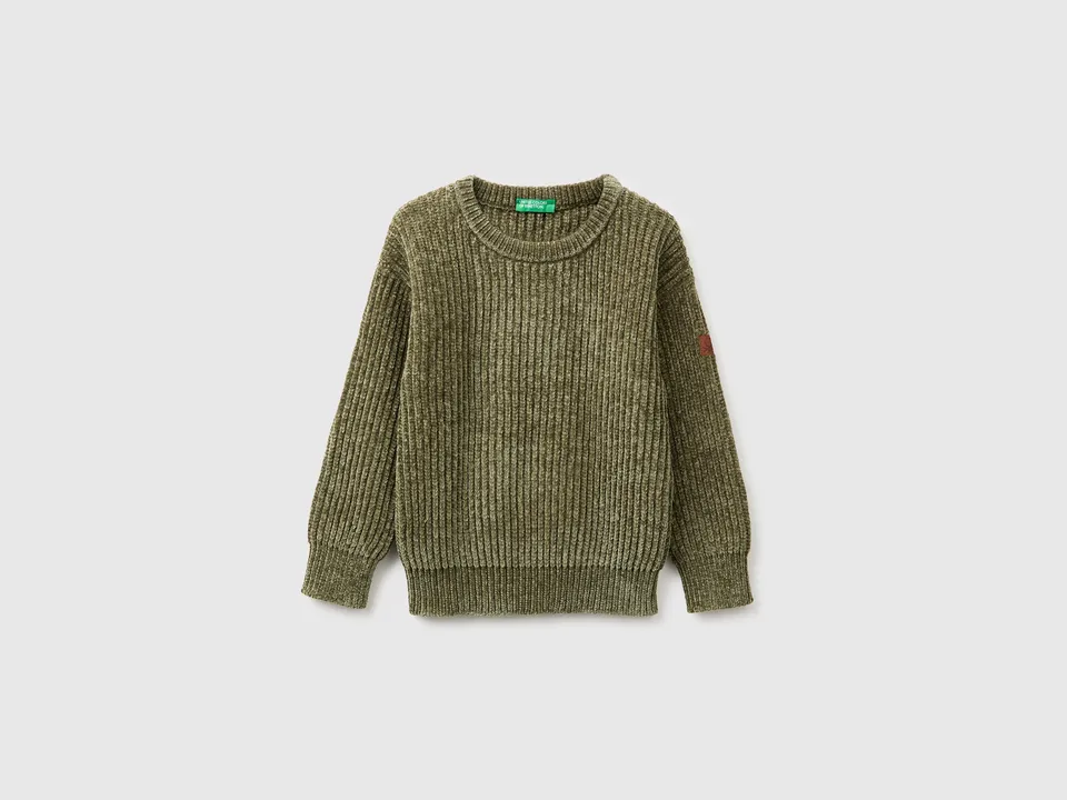 United Colors of Benetton Chenille crew neck maglione ciniglia bimbo 104