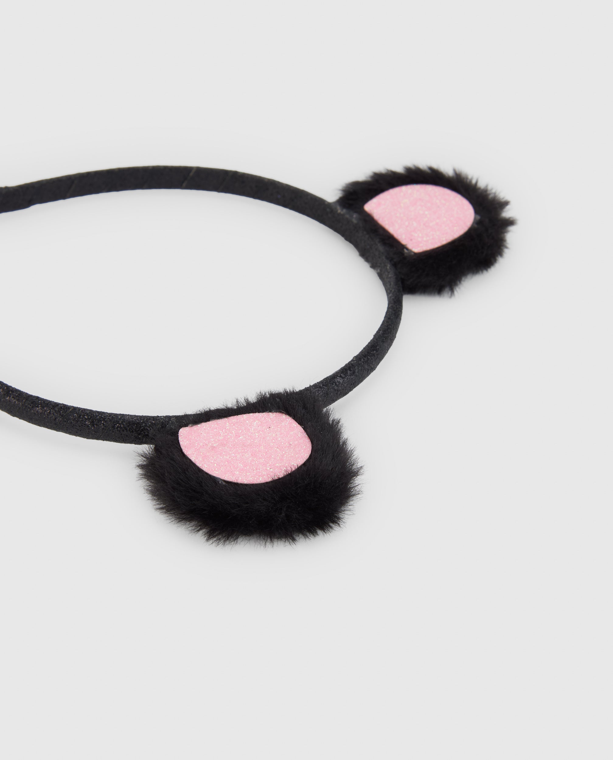 TucTuc Accessori cerchietto bambina nero orecchie peluche
