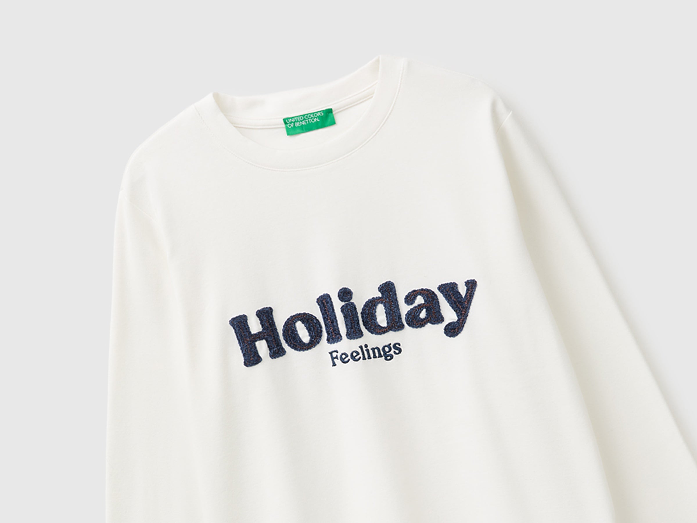 Benetton Warm cotton T-shirt with slogan maglietta cotone taglia M