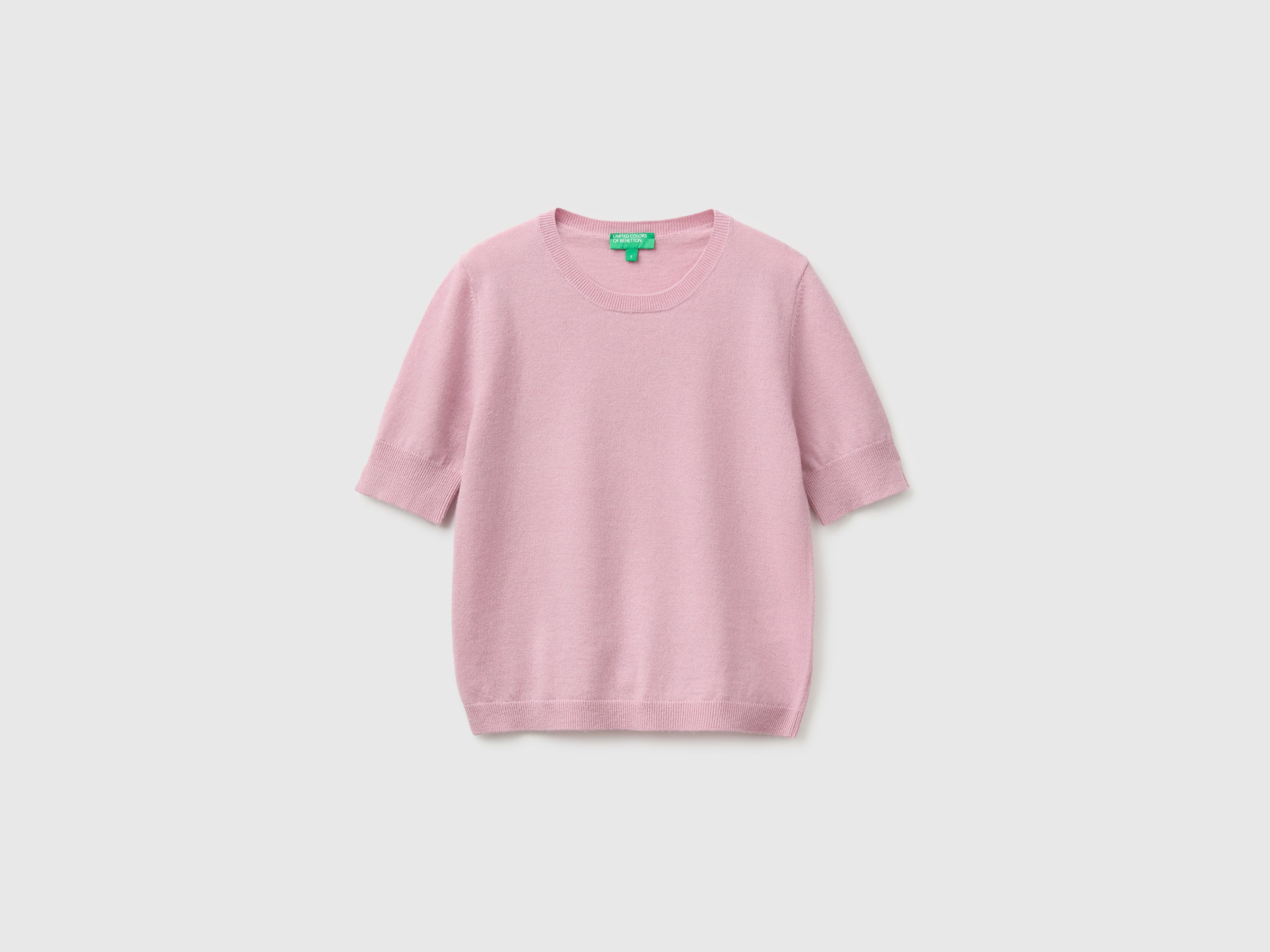 United Colors of Benetton maglione manica corta lana merino lilla M