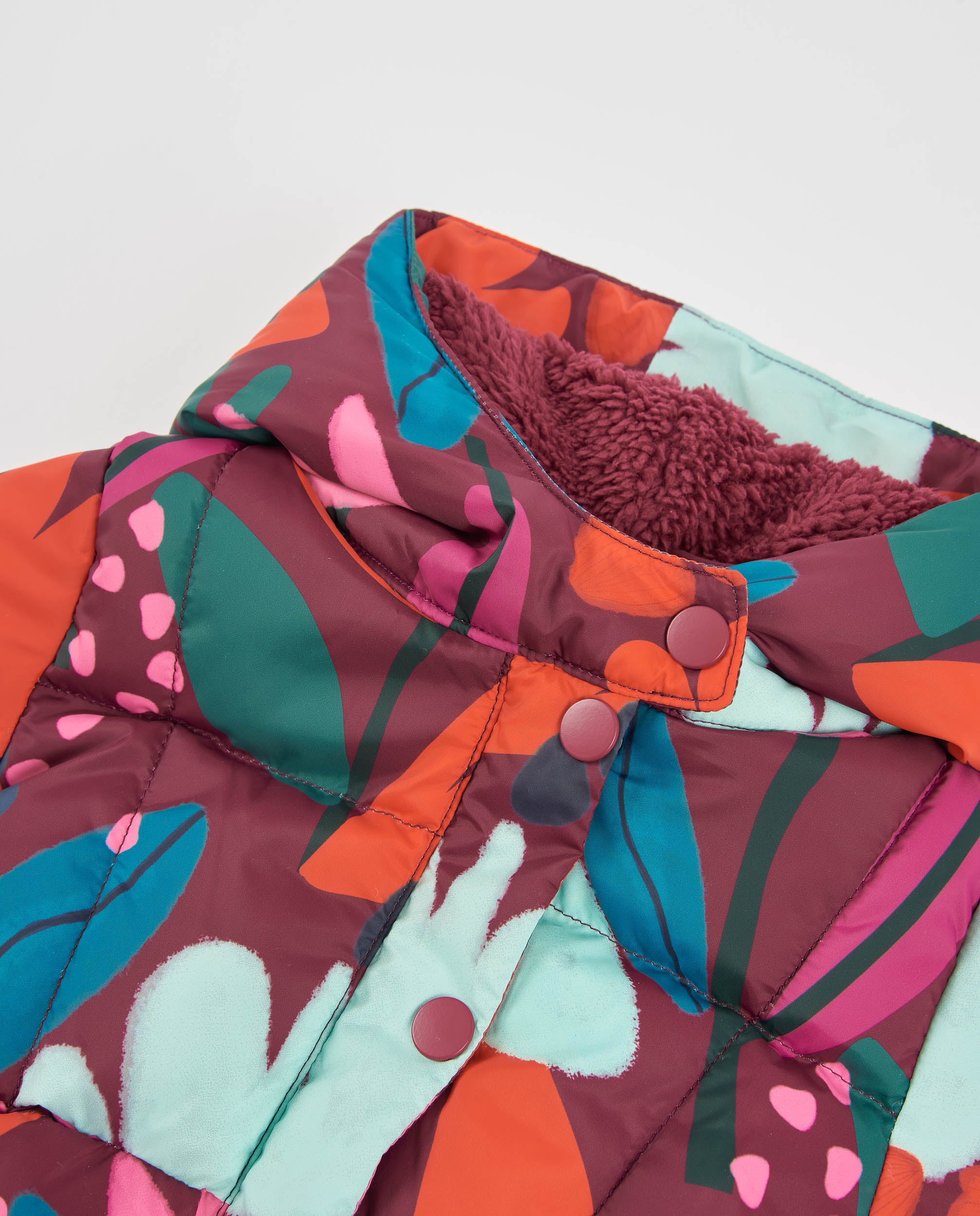 TucTuc Cappotti cappotto imbottito bambina bordeaux floreale