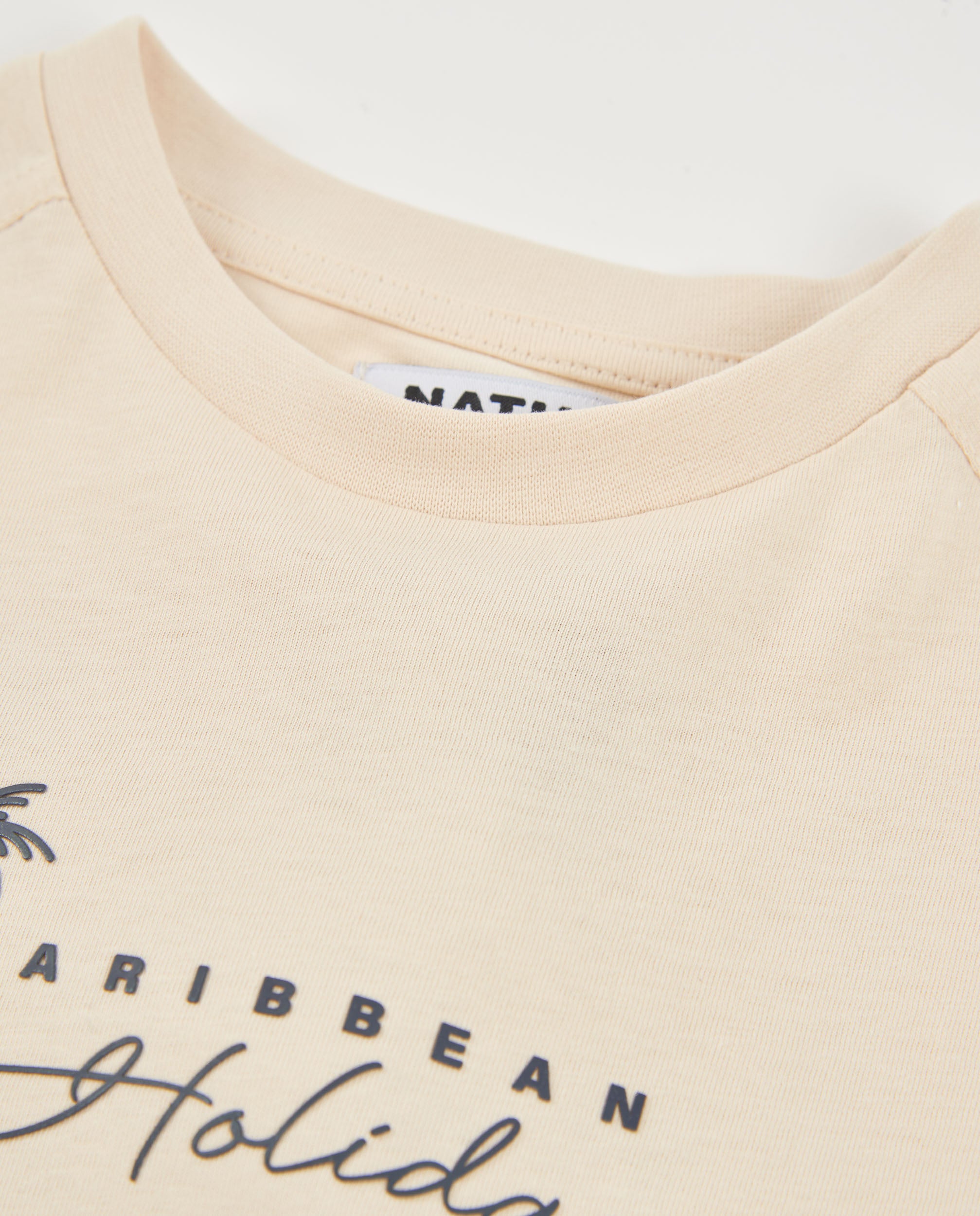 TucTuc Magliette T-shirt bambino beige stampa caraibica