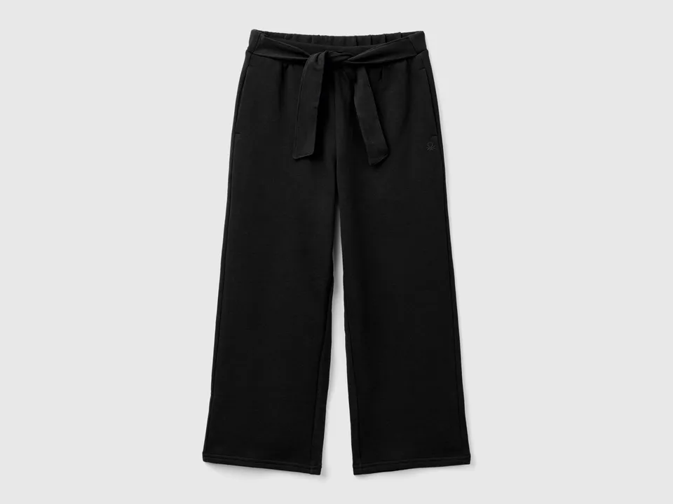 Benetton Sweatpants with sash pantaloni tuta cotone taglia L
