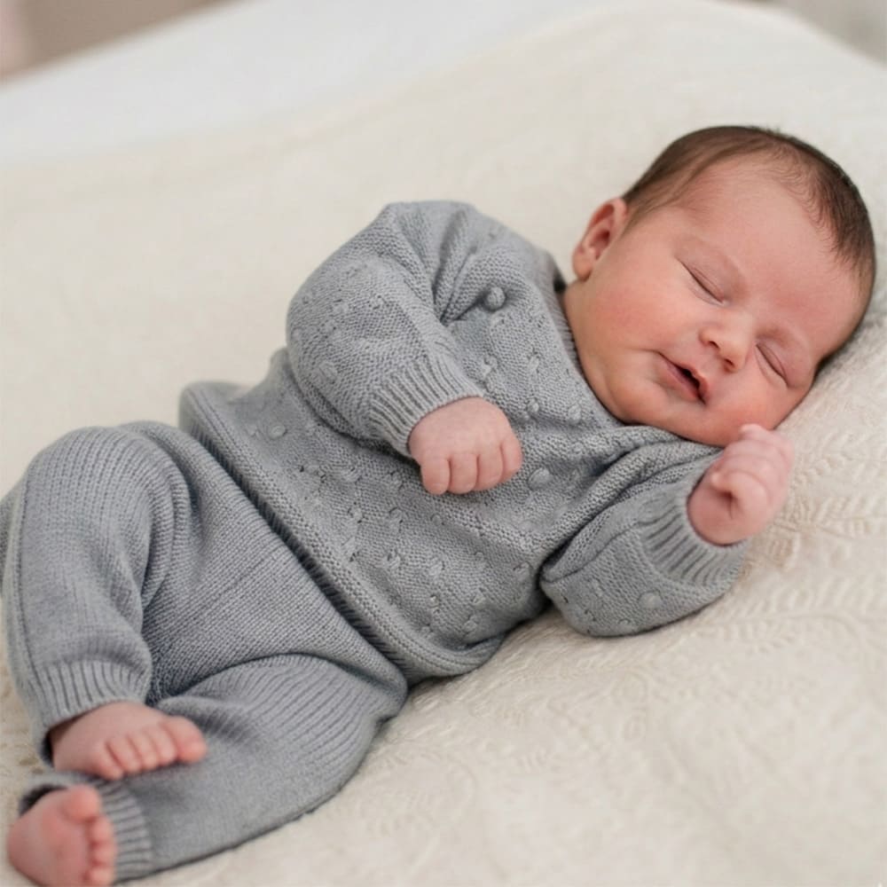 Petite Citrouille Les Petits Basiques Completo cotone grigio