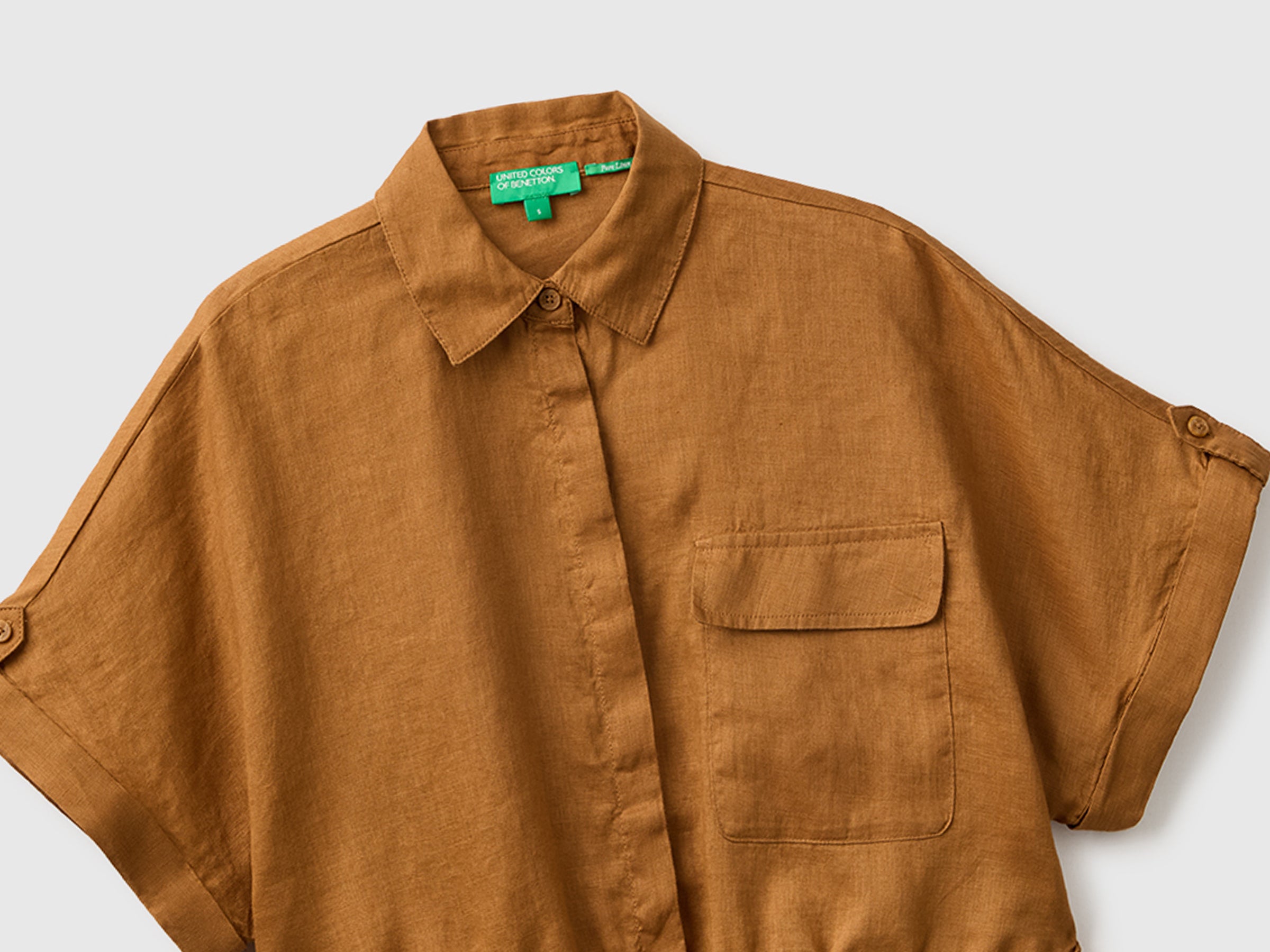 United Colors of Benetton Sahariana Camicia Lino M Manica Corta