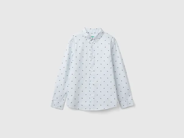 United Colors of Benetton Camicia Slim Manica Lunga Cotone