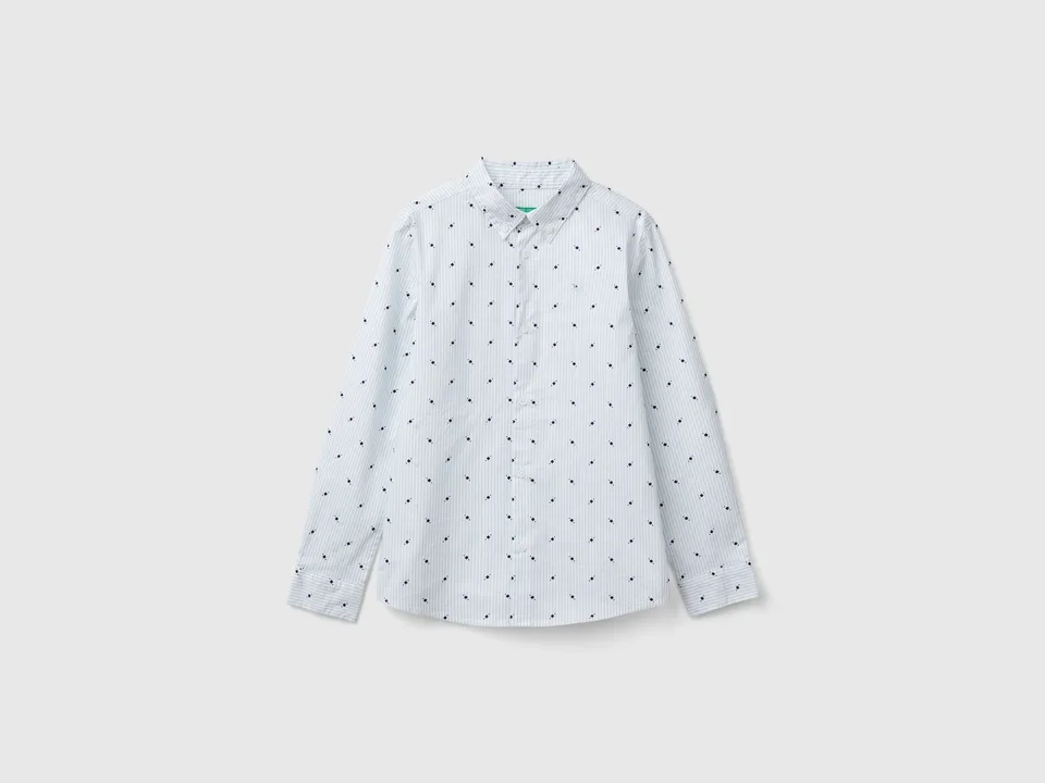 United Colors of Benetton Camicia Slim Manica Lunga Cotone