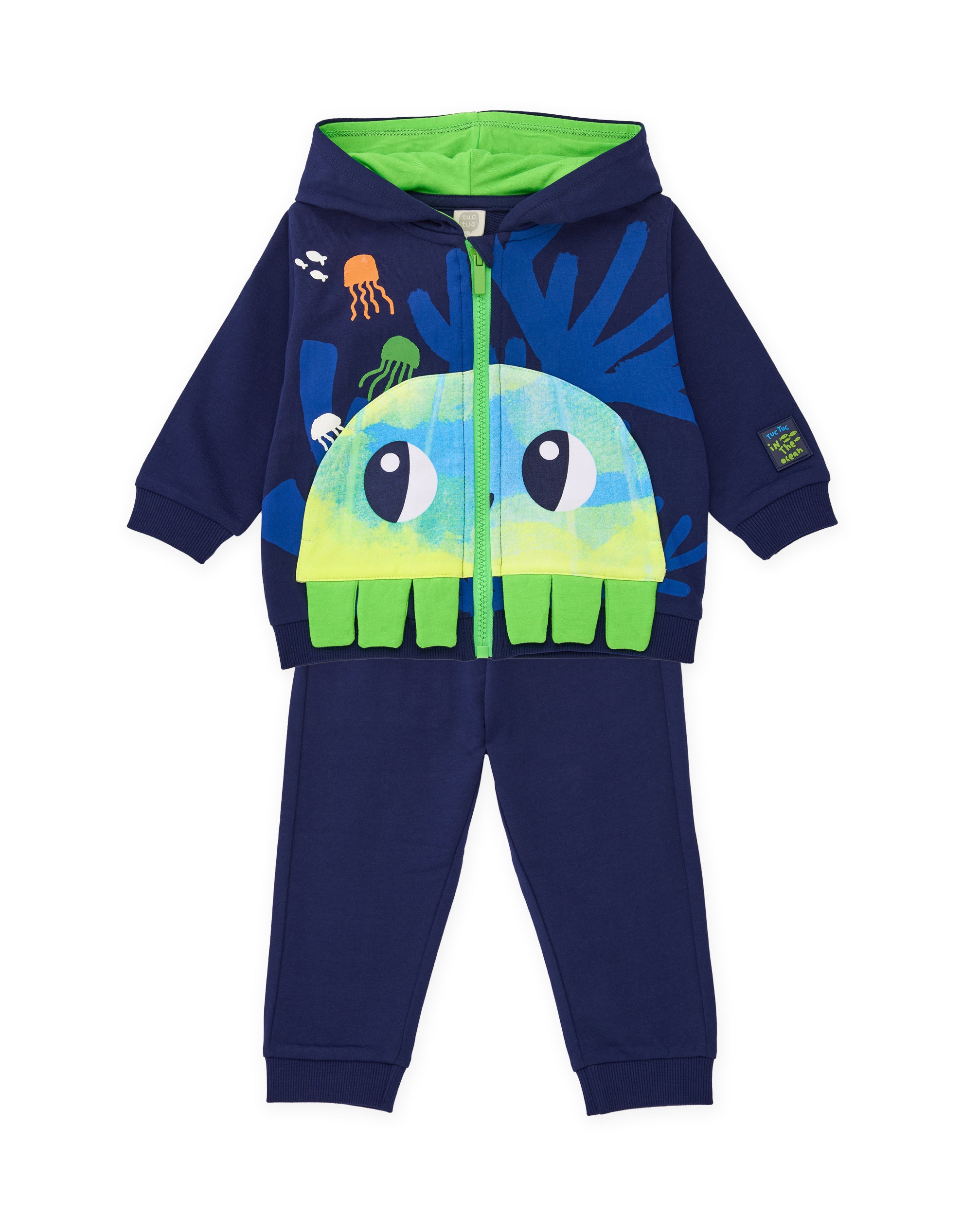 TucTuc Completi tuta bimbo navy felpa cappuccio