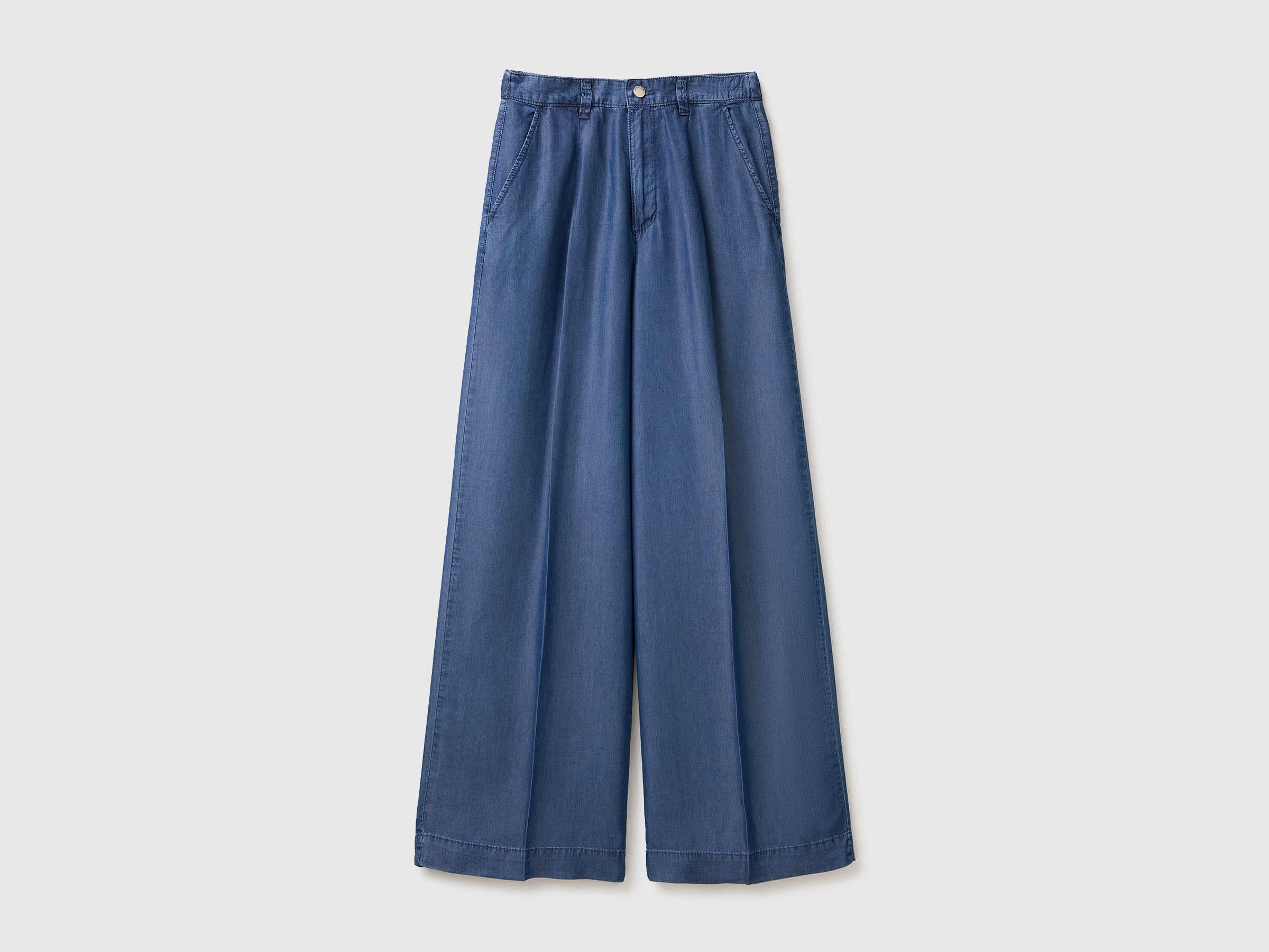 United Colors of Benetton Pantaloni Chambray Lyocell Gamba Larga XS