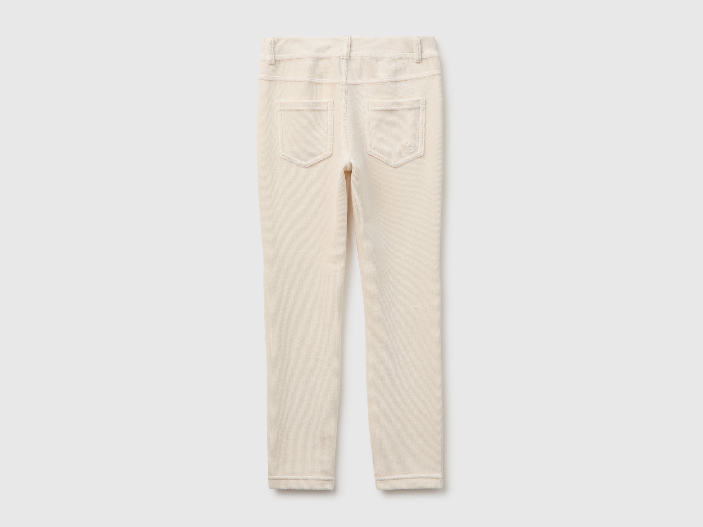 Benetton Pantaloni Ciniglia Super Skinny Cotone Taglia L