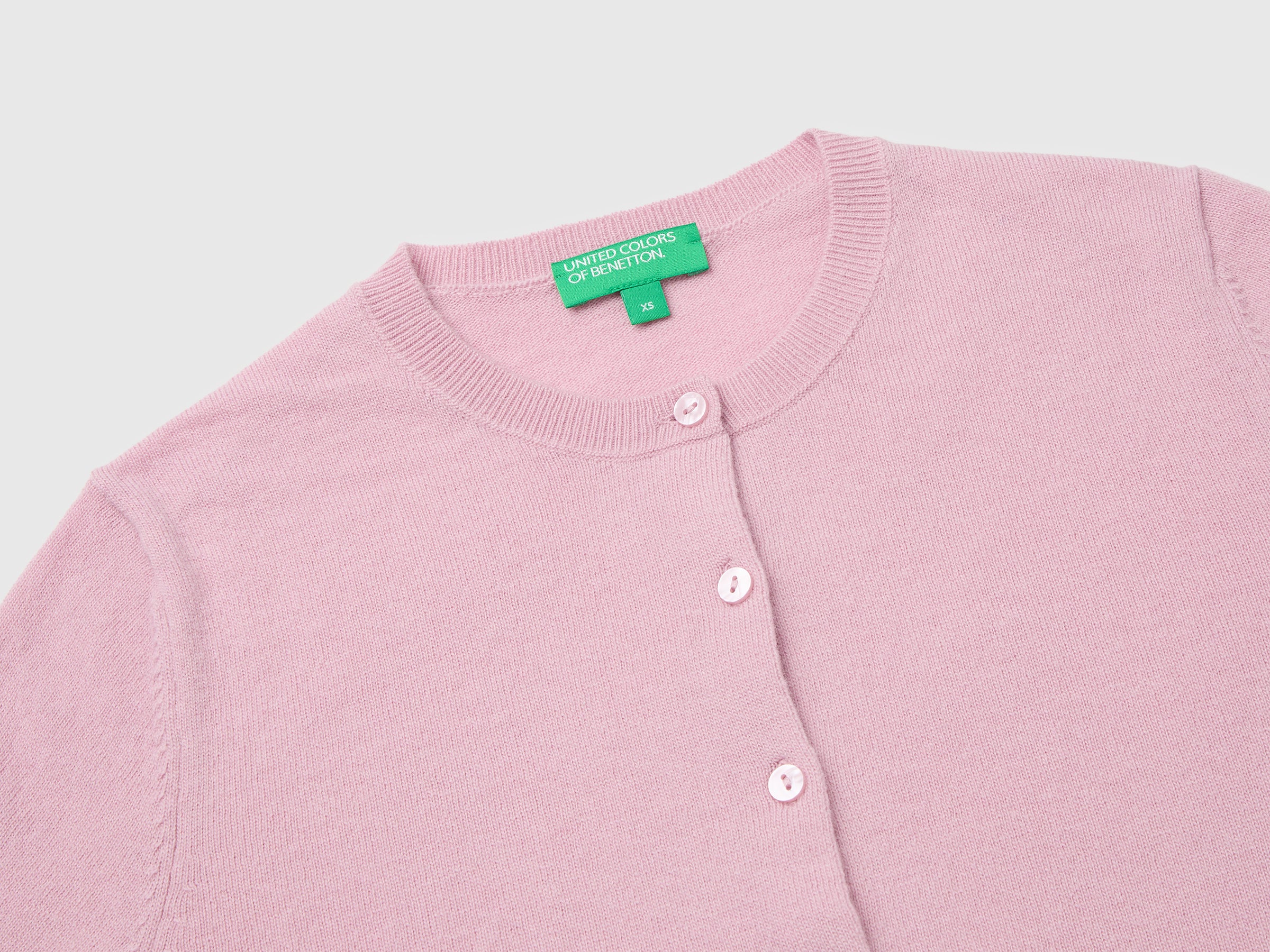 United Colors of Benetton Cardigan Lilla Maglione Lana Merino Donna