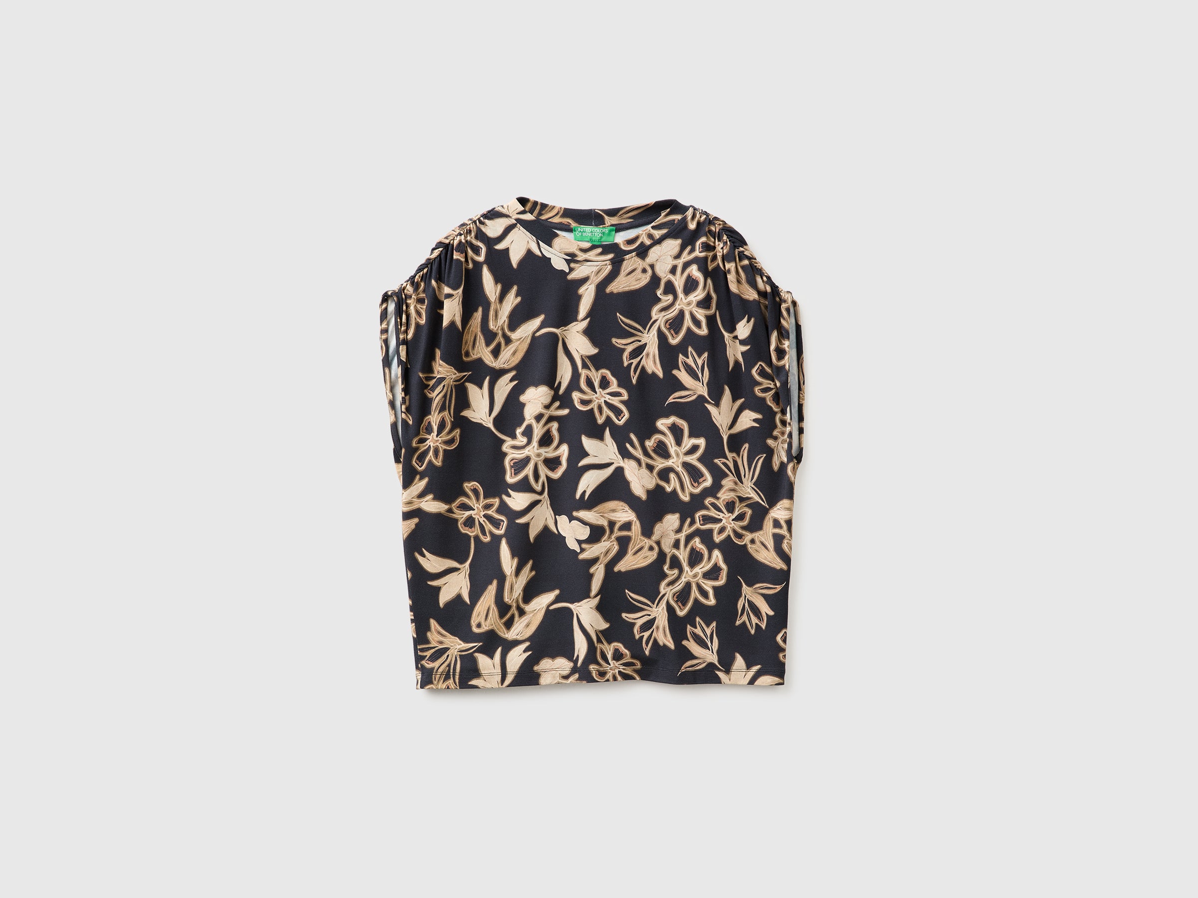 United Colors of Benetton Top Floreale T-shirt Modal Taglia M