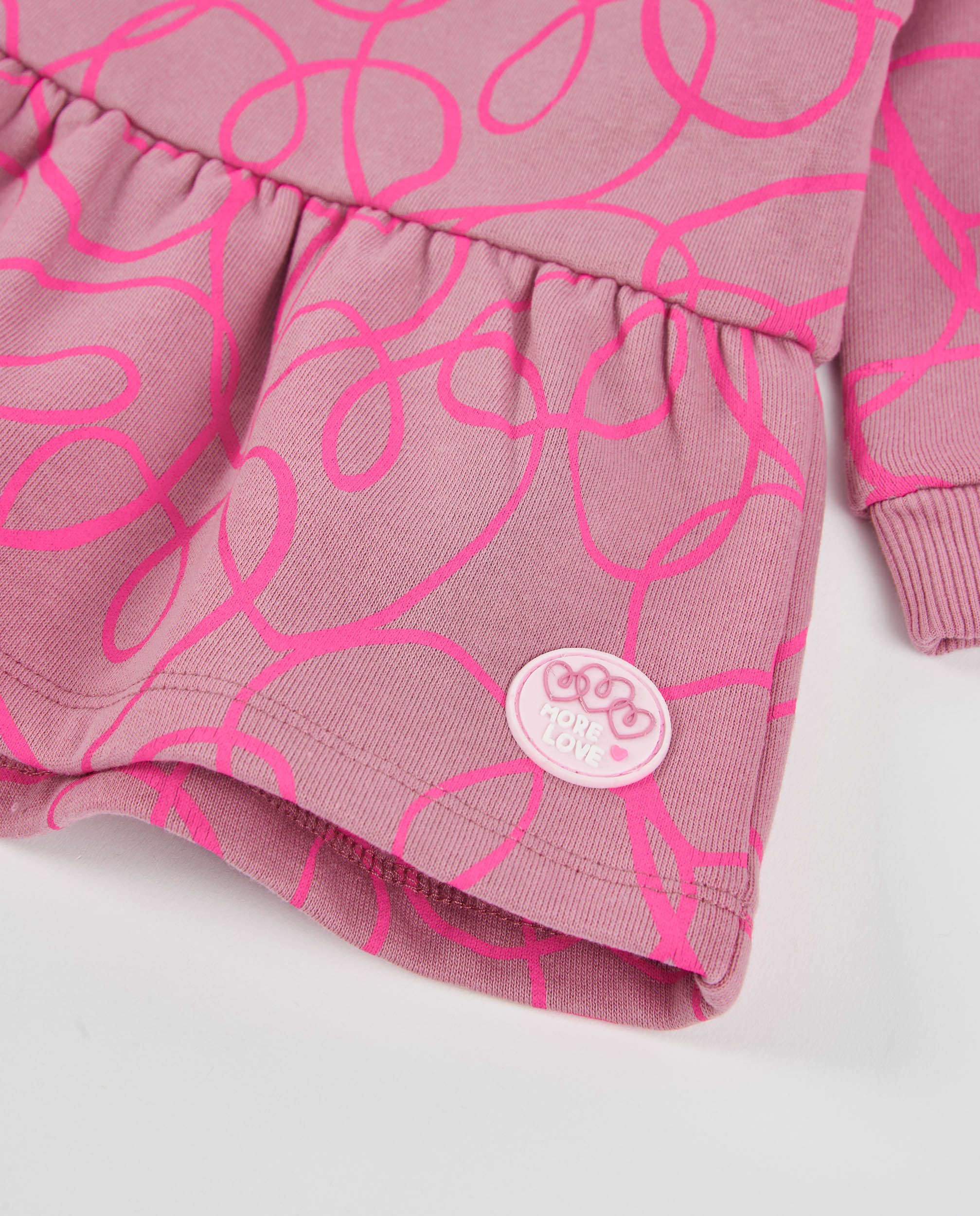 TucTuc Vestiti vestito bambina felpa rosa scollo rotondo
