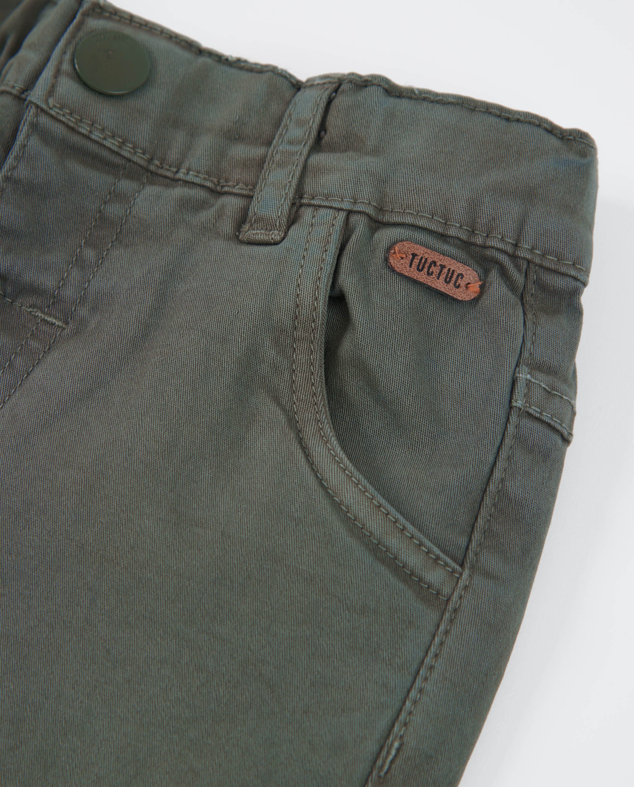 TucTuc Pantaloni Pantaloni bambino verdi vita regolabile