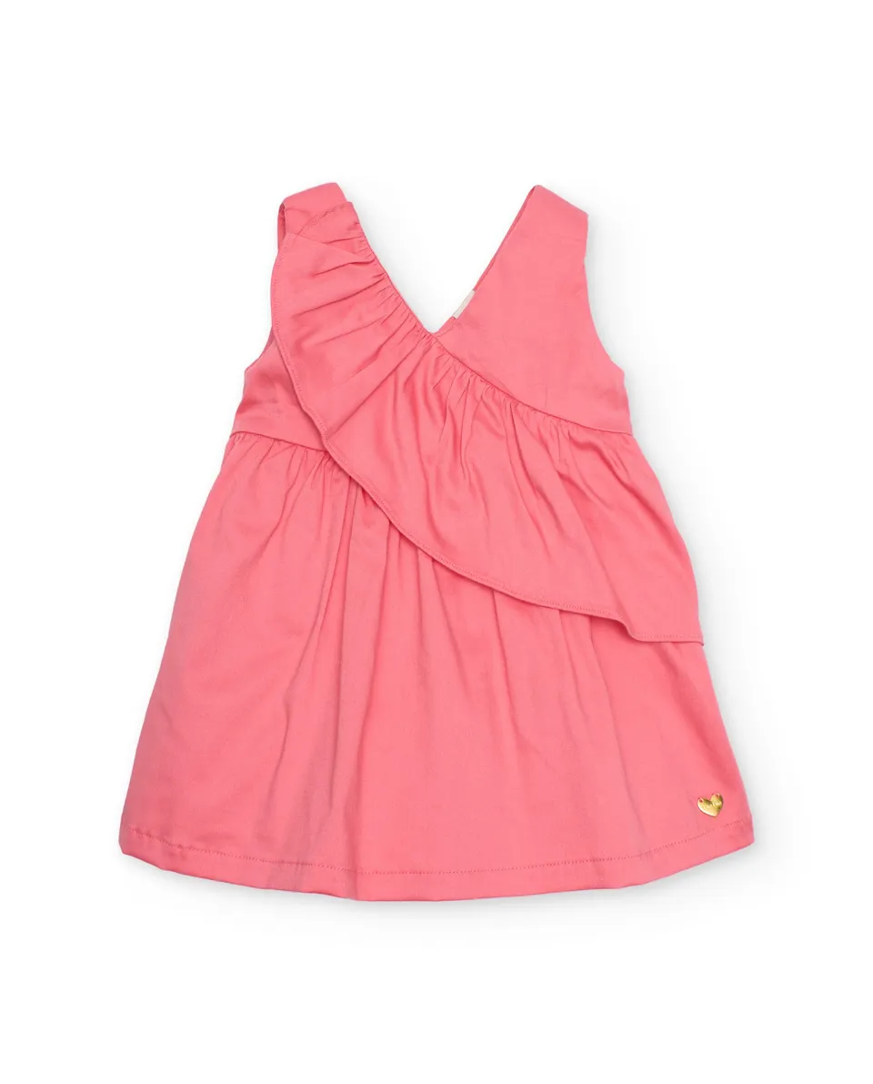 TucTuc Vestiti Vestito Bimba Rosa Corallo con Volant