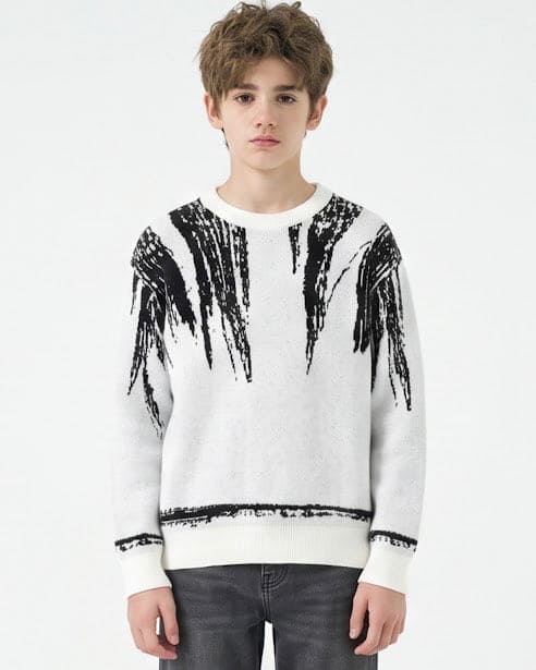 Sottosopra AN656506 Pullover Nero 12 Anni Graffiato