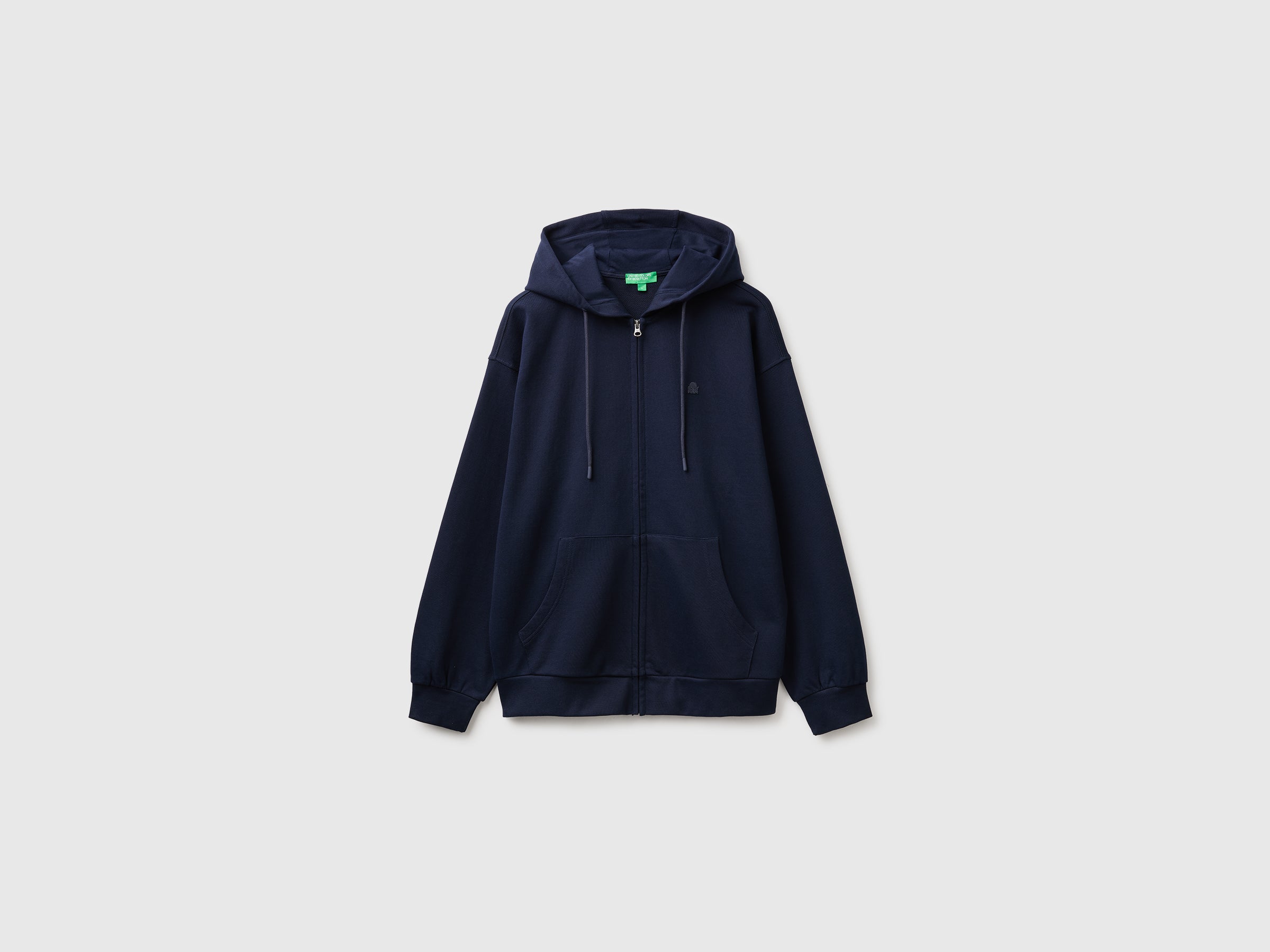 United Colors of Benetton Felpa Zip Cappuccio Cotone Bio Taglia M