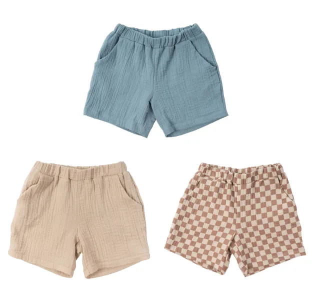 Woolly Organic Muslin Shorts pantaloncini bambino cotone bio