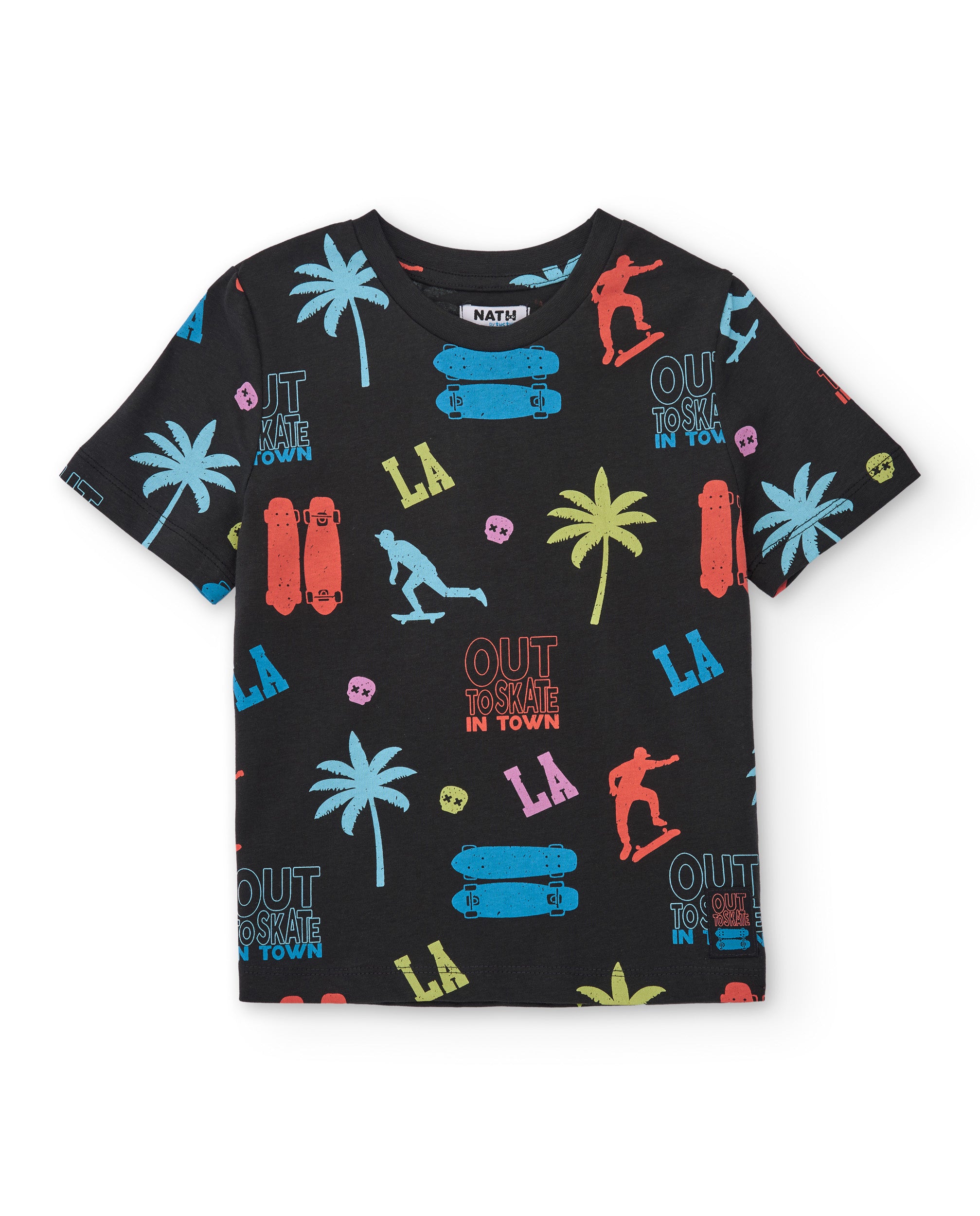 TucTuc Completi bambino nero skate t-shirt e bermuda