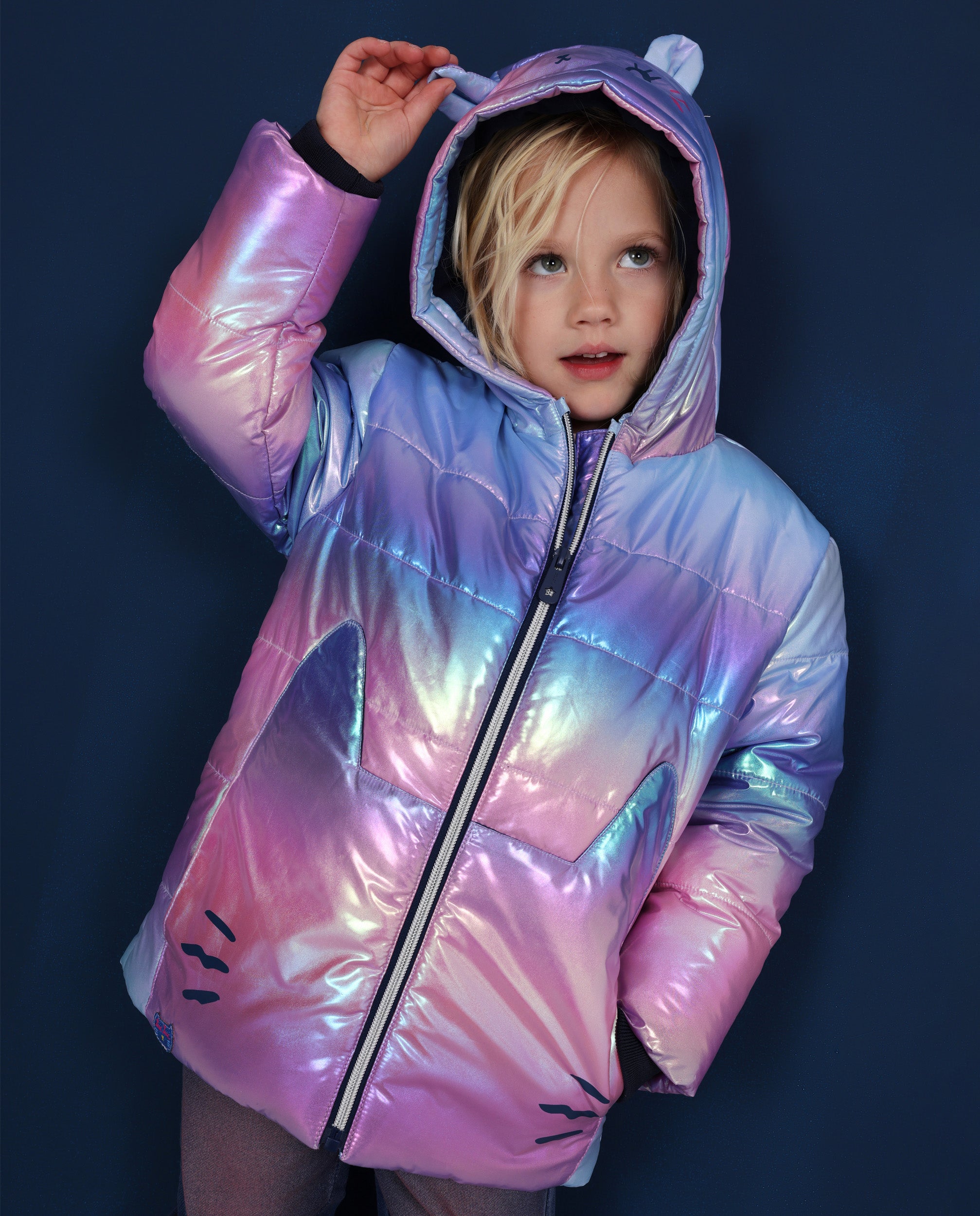 TucTuc Cappotti cappotto bambina azzurro olografico