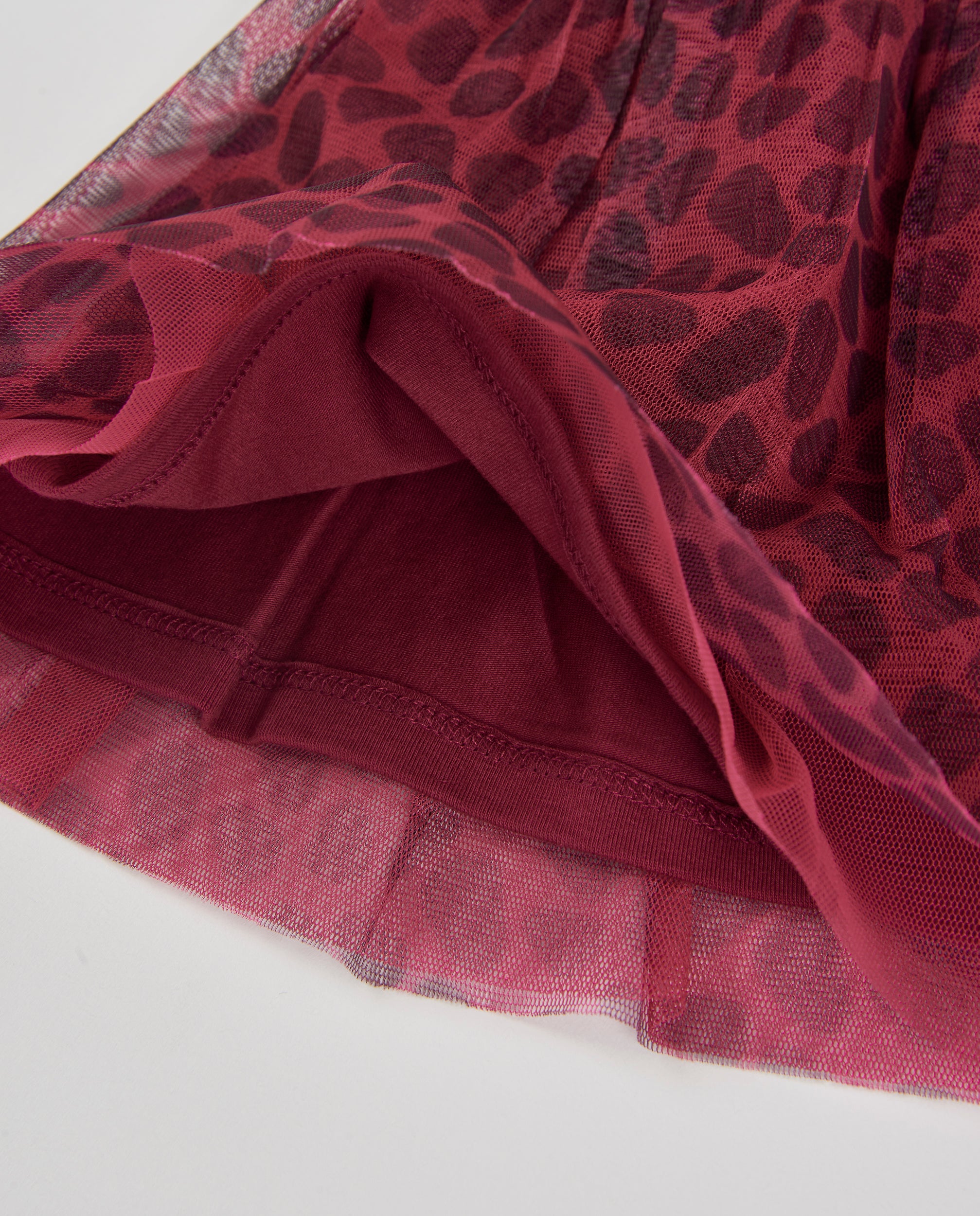 TucTuc Geo-Logic Gonna Bambina Bordeaux Tulle Animalier