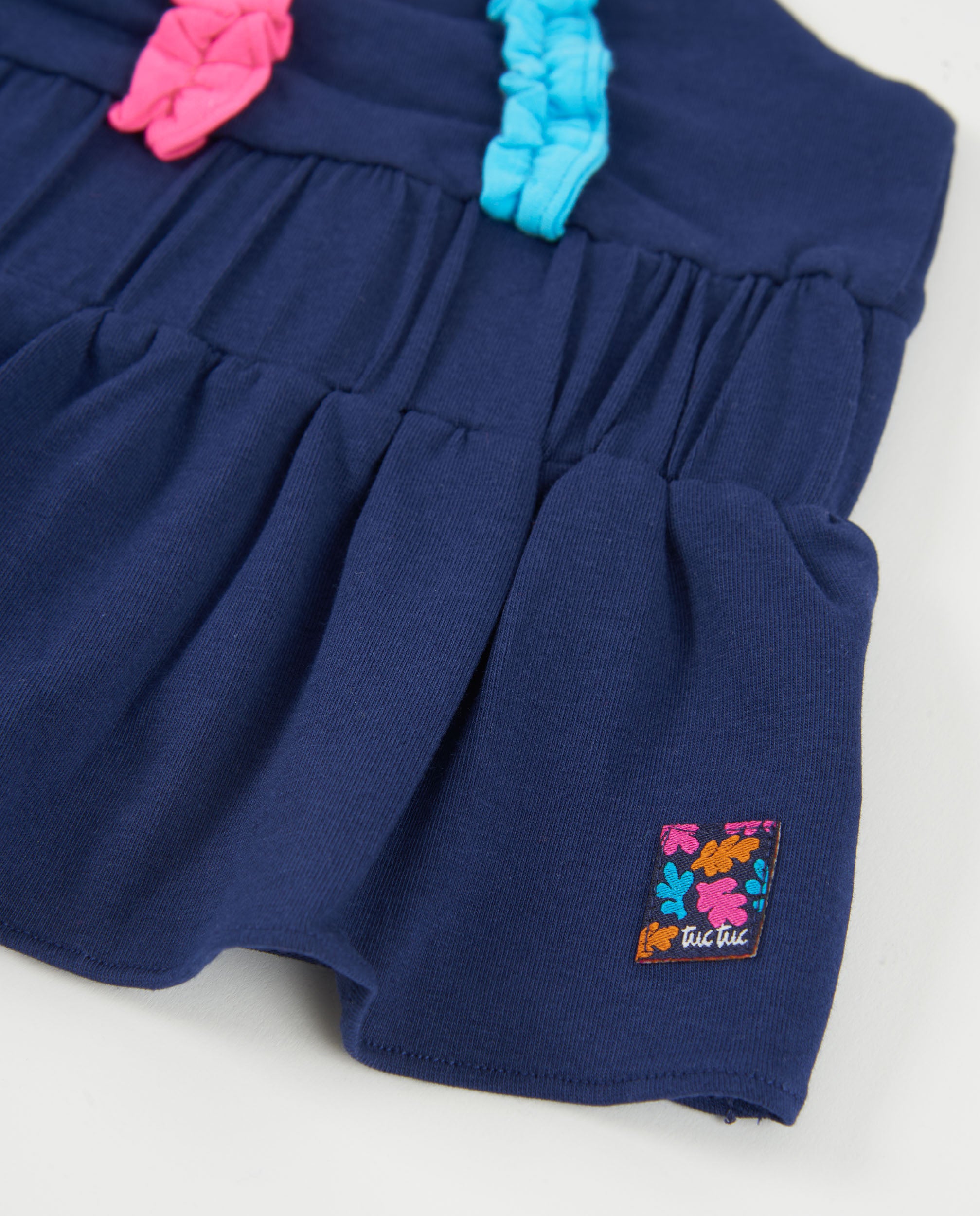 TucTuc Magliette top bambina navy spalline arricciate