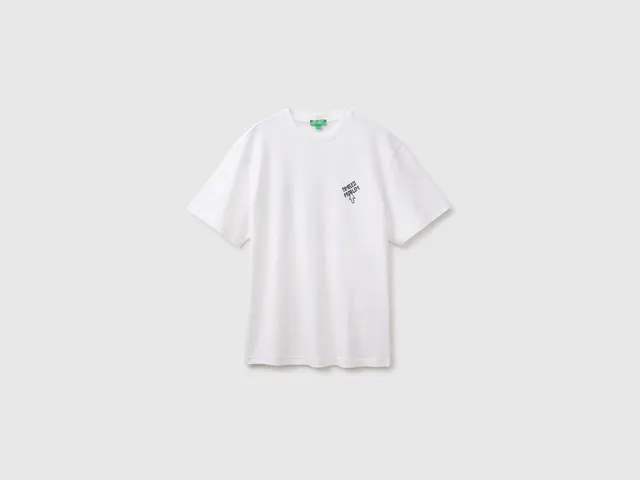 United Colors of Benetton T-Shirt Stampa Cotone Bio Donna