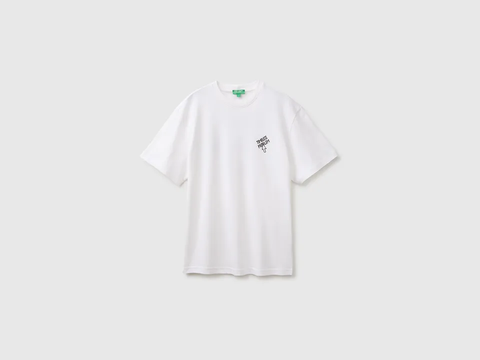 United Colors of Benetton T-Shirt Stampa Cotone Bio Donna