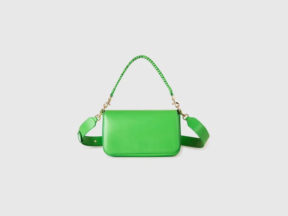 United Colors of Benetton Be Bag borsa OS verde intrecciata
