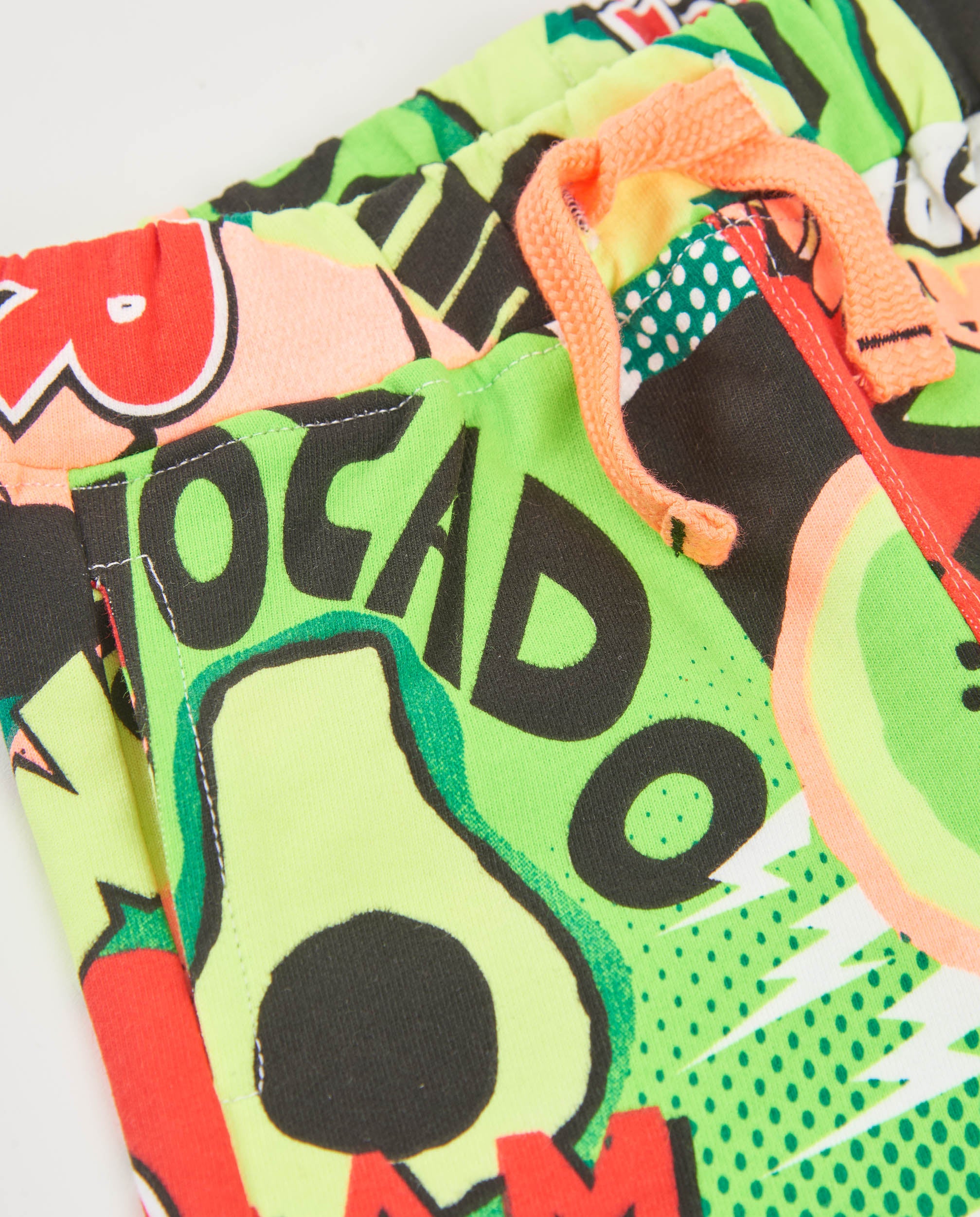 TucTuc Bermuda Shorts Bimbo Verde Jersey Stampa Fumetto