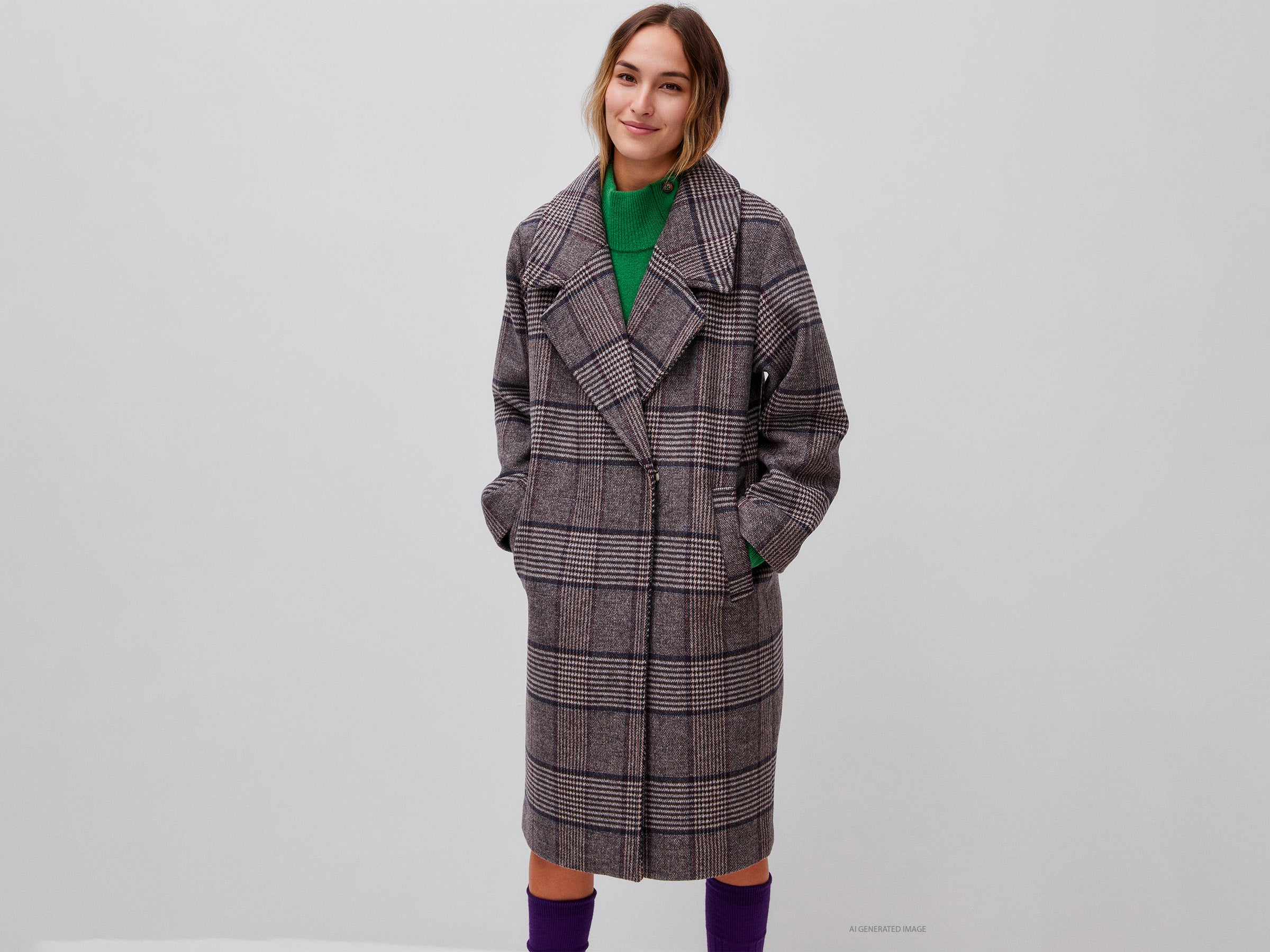 United Colors of Benetton Jackets Coat cappotto quadri M