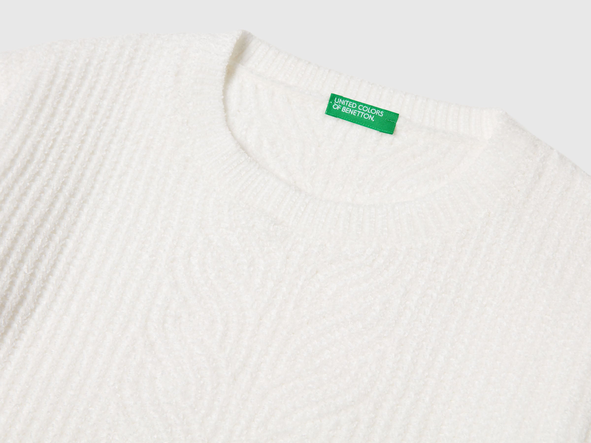 United Colors of Benetton Chenille sweater with fringe maglione ciniglia