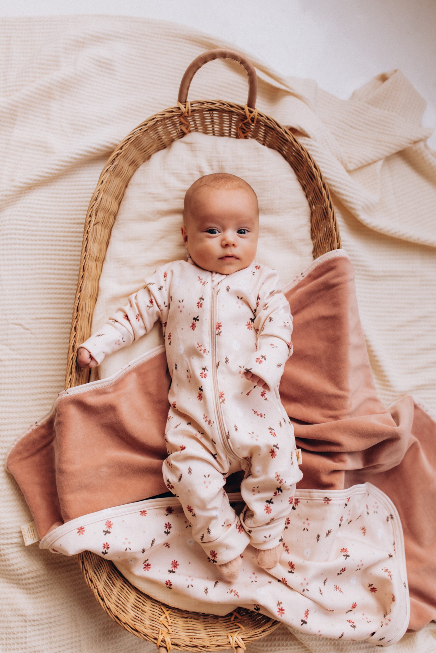 Woolly Organic Baby Sleepsuits tutina zip cotone bio Nordic Flora