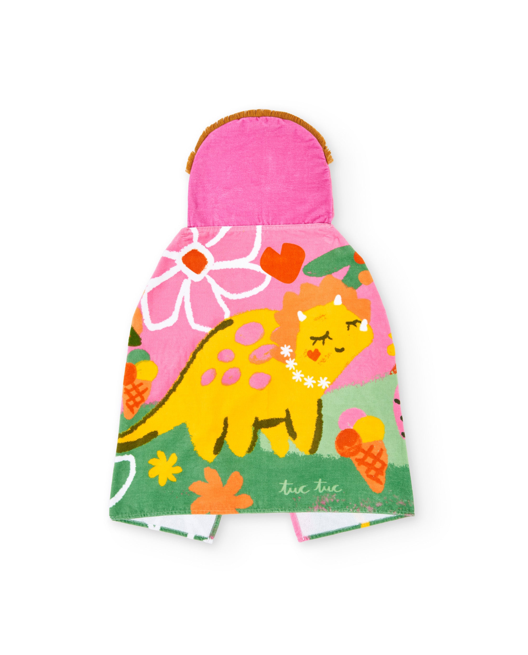 TucTuc Asciugamani Poncho Bambina Rosa U Cappuccio