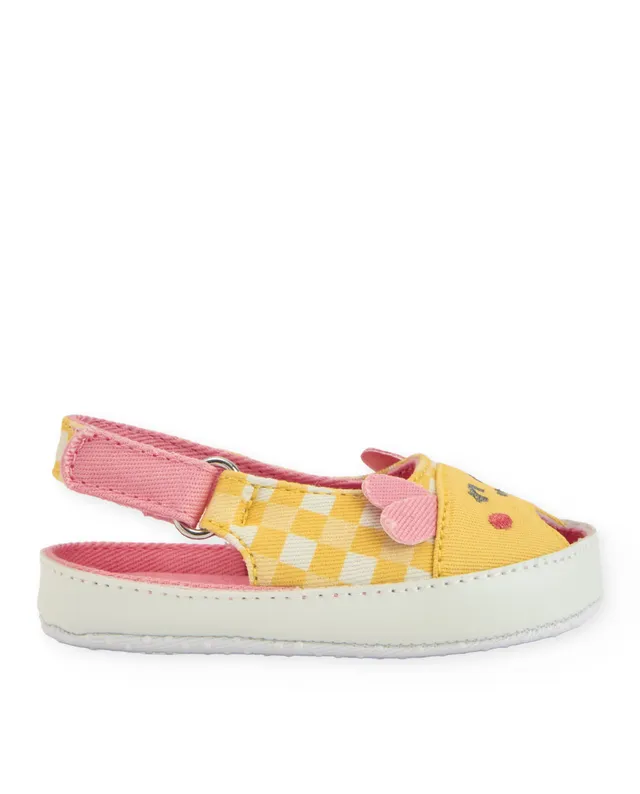 TucTuc Calzature Sandali neonato tessuto giallo cinturino regolabile