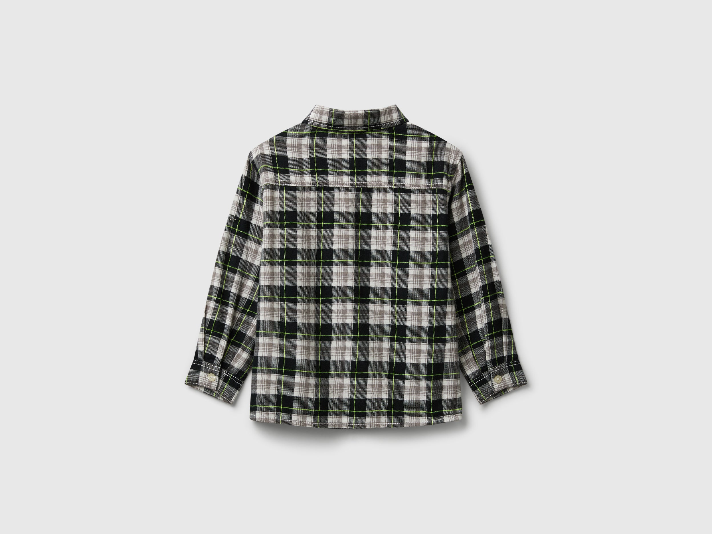 United Colors of Benetton camicia quadri cotone manica lunga bimbo
