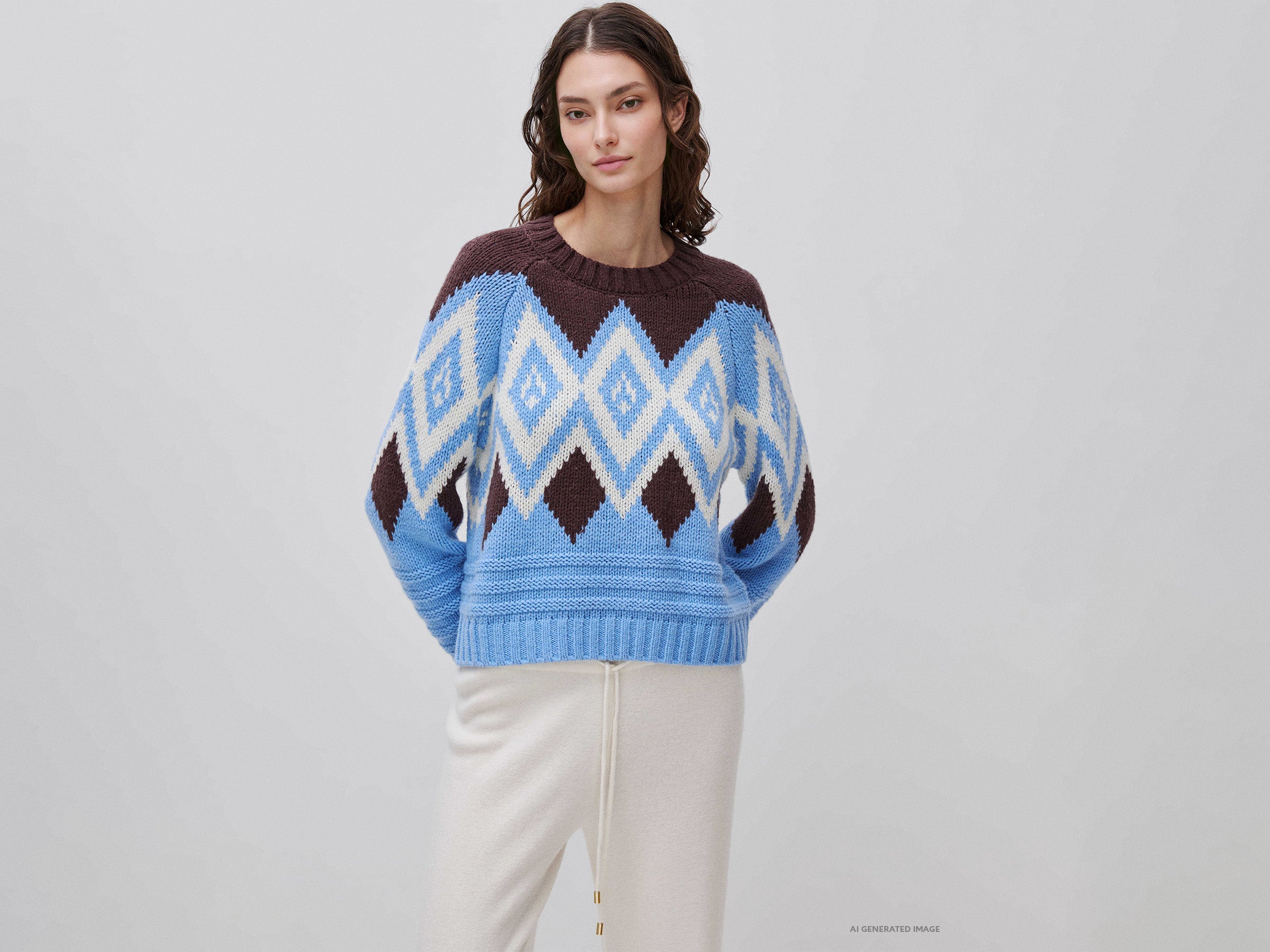 United Colors of Benetton Nordic maglione jacquard nordico lana taglia M
