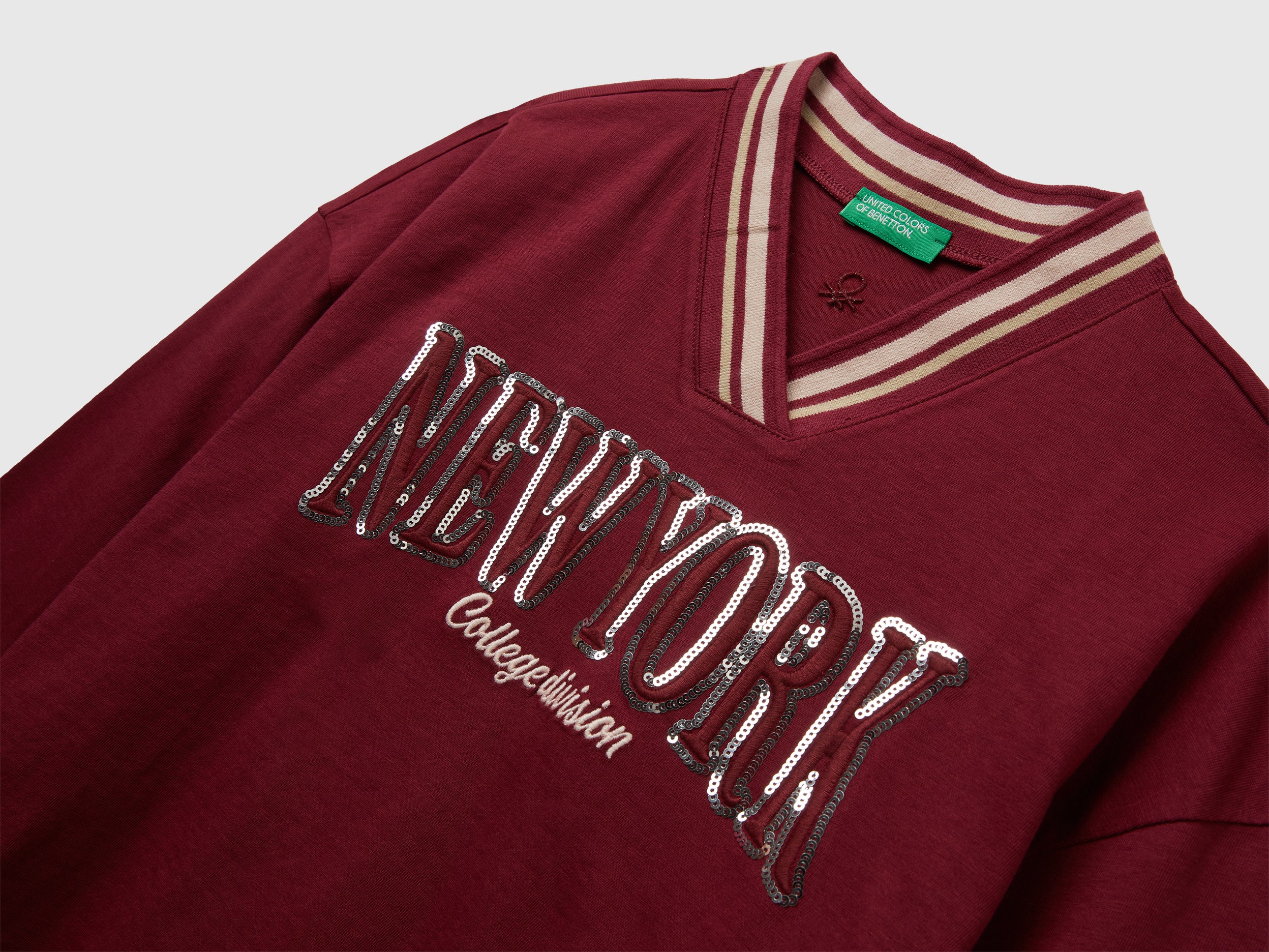 United Colors of Benetton T-shirt paillettes cotone bio M
