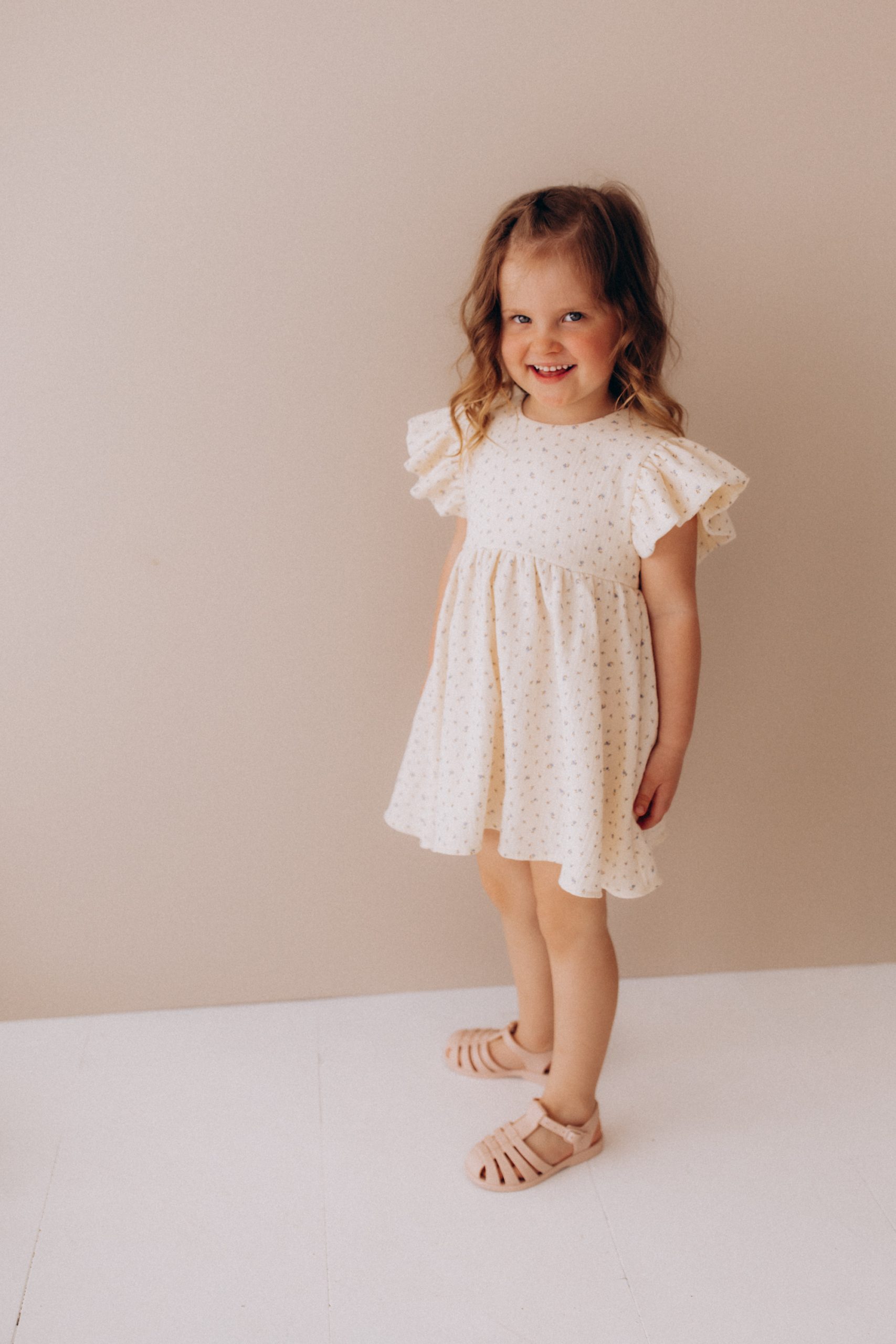 Woolly Organic Muslin Dress vestito bimba ali cotone bio